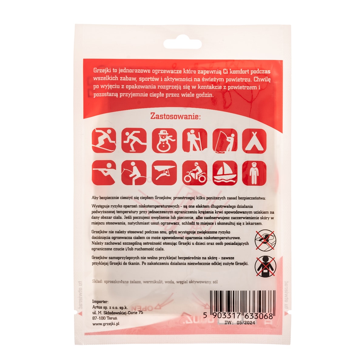 Ogrzewacz chemiczny Grzejki do ciała - 2 szt