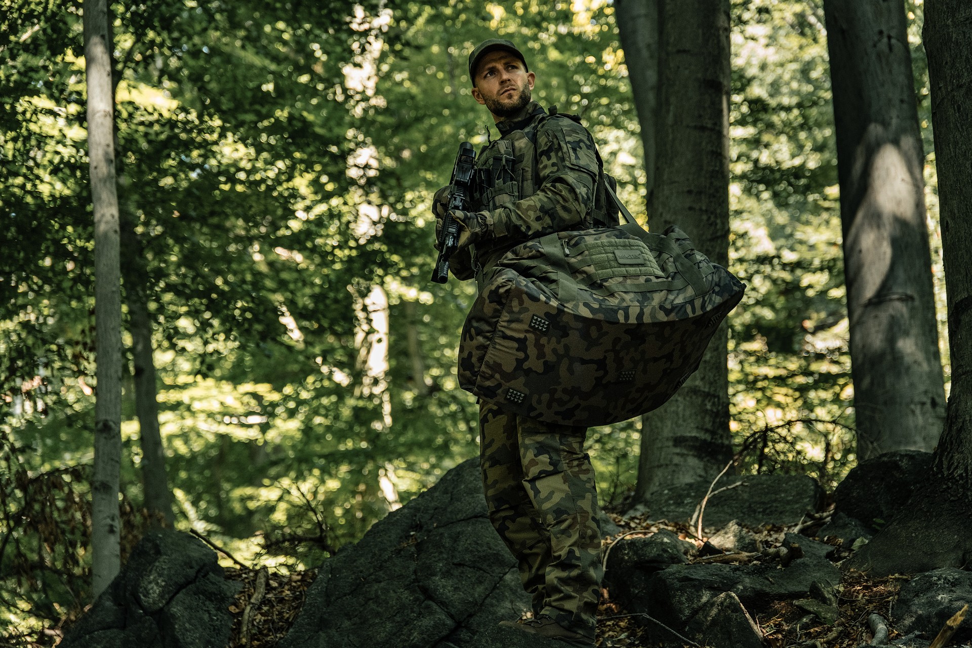 Torba Mil-Tec US Combat Parachute Cargo Large 105 l - wz.93 Pantera PL Woodland