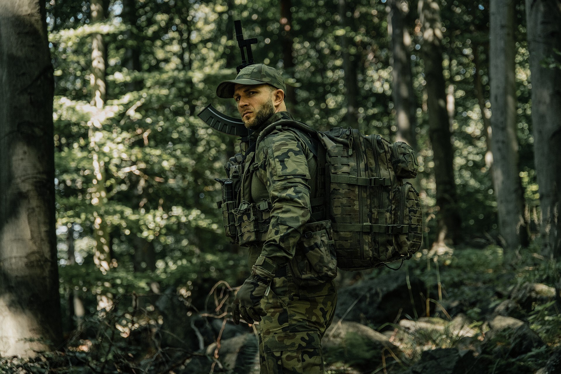 Plecak Mil-Tec Assault Pack Laser Cut Large 36 l - wz.93 Pantera PL Woodland