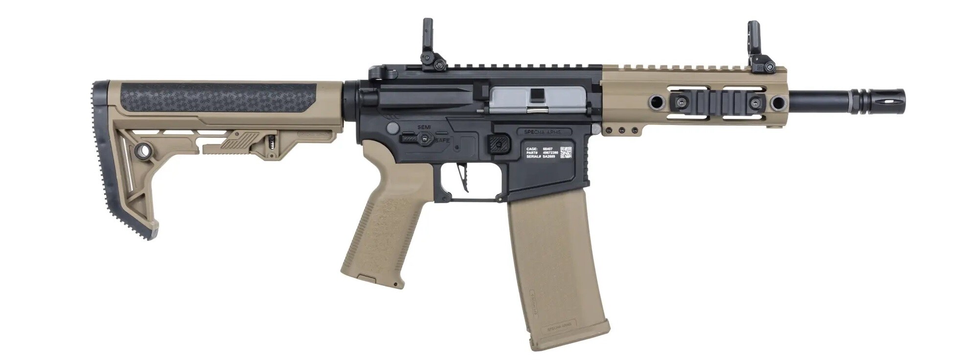 Karabinek szturmowy AEG Specna Arms SA-F04-RL Flex Light Ops Stock New Receiver HAL ETU Gen. 2 - Half-Tan