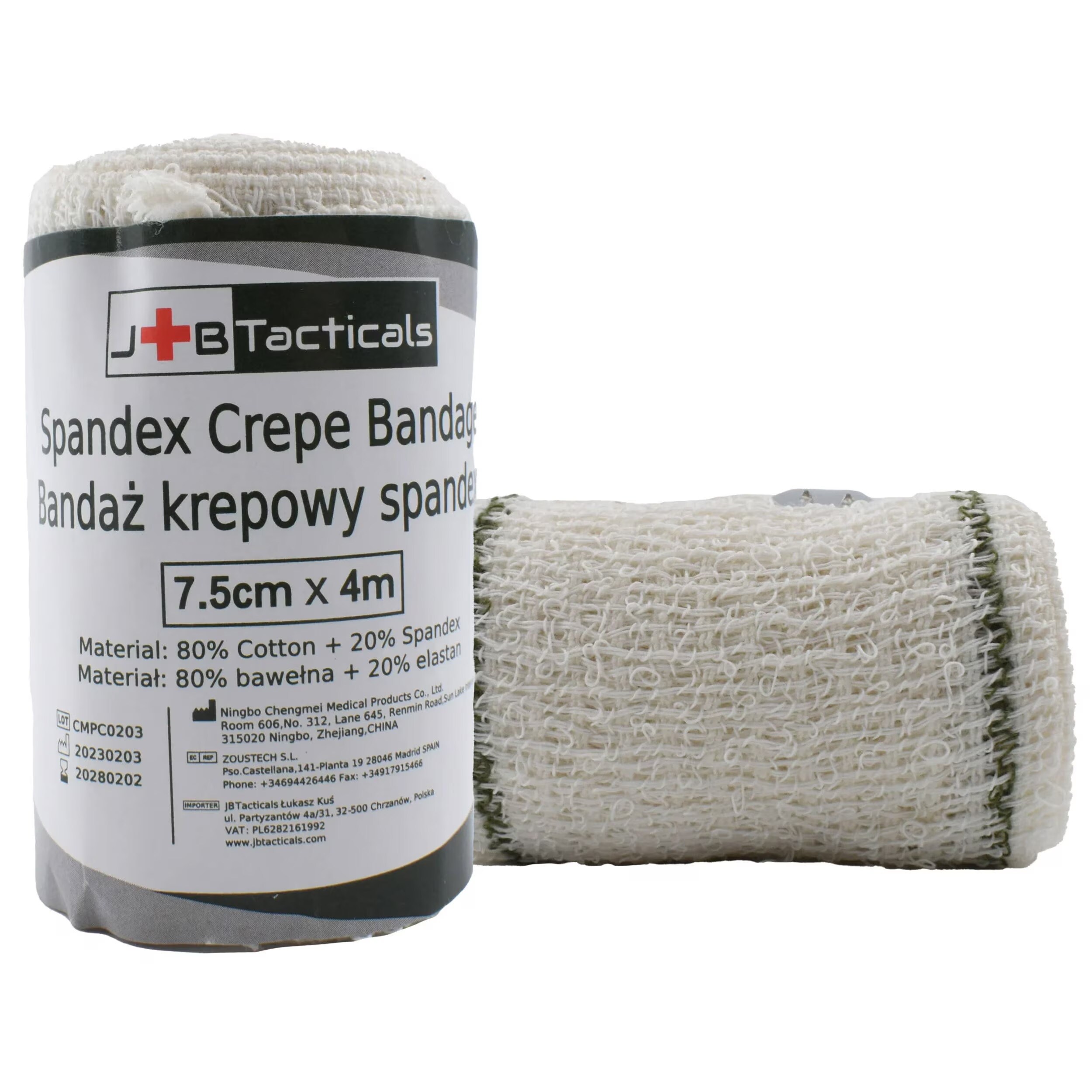 Bandaż elastyczny JB Tacticals Spandex Crepe Bandage 7,5 cm x 4 m - 3 szt.