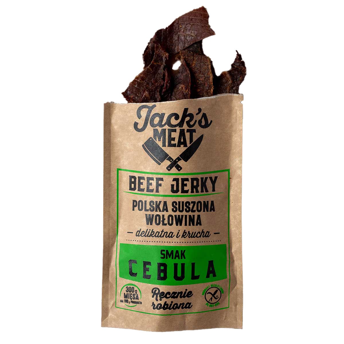 Сушена яловичина Jack's Meat Beef Jerky зі смаком цибулі 30 г - 3 шт.