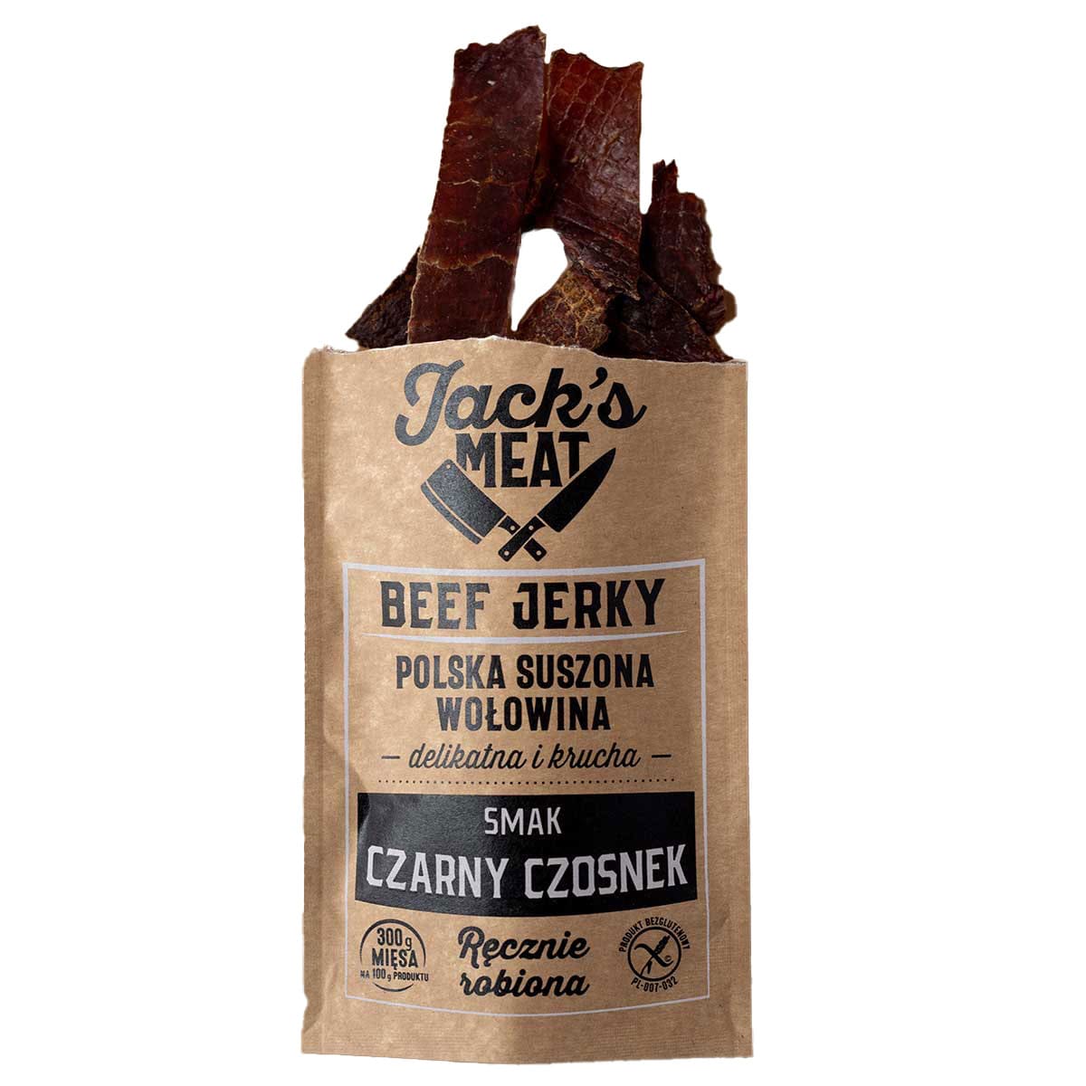 Сушена яловичина Jack's Meat Beef Jerky зі смаком чорного часнику 30 г - 3 шт.