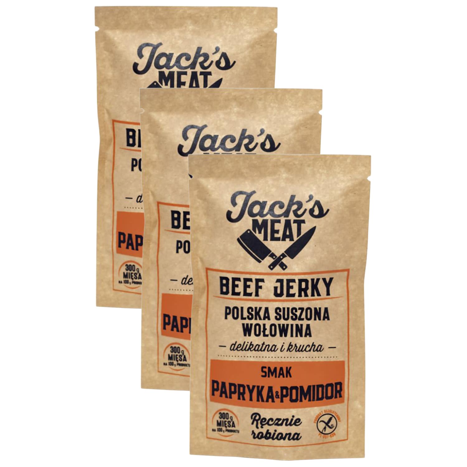 Сушена яловичина Jack's Meat Beef Jerky зі смаком перцю та помідорів 30 г - 3 шт.