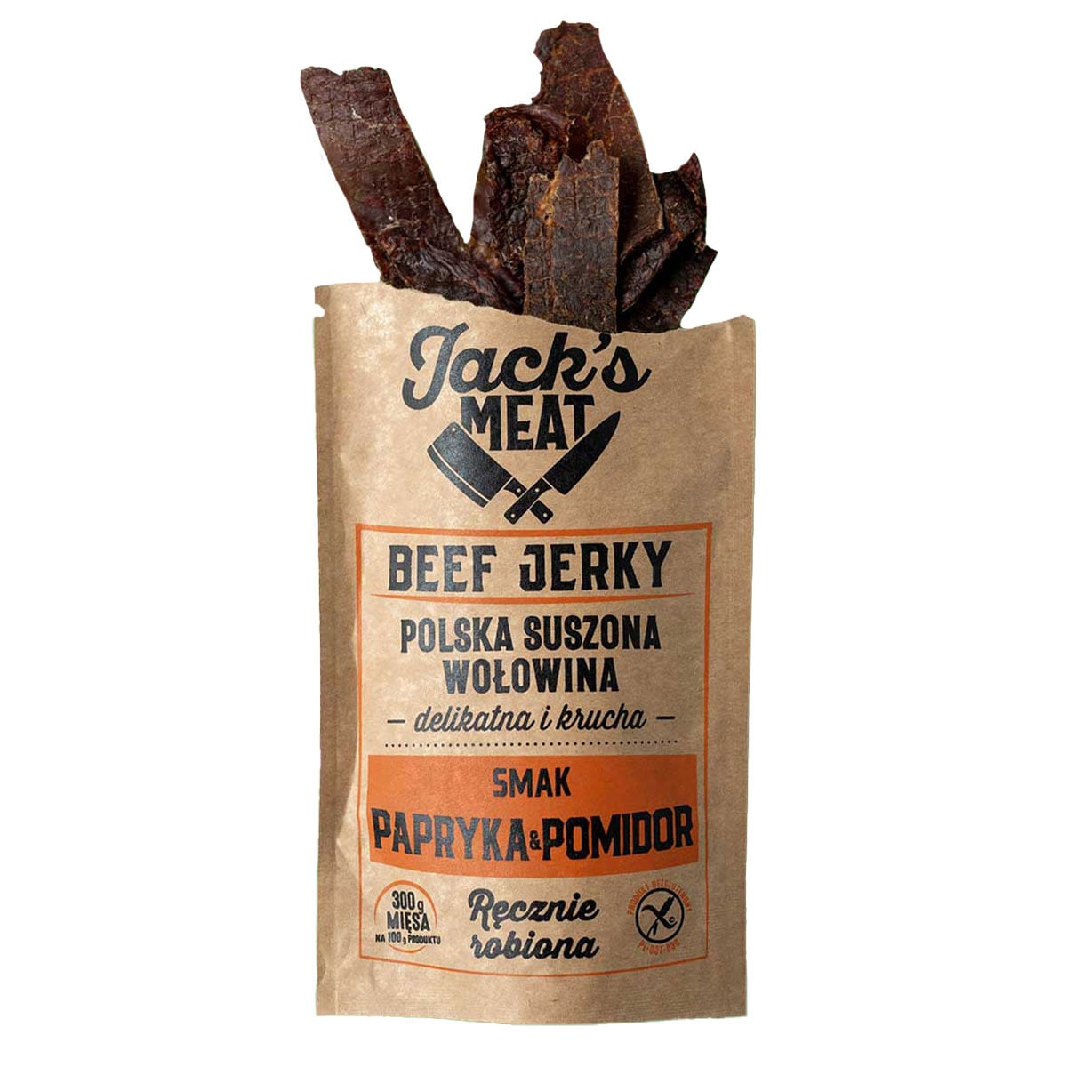 Сушена яловичина Jack's Meat Beef Jerky зі смаком перцю та помідорів 30 г - 3 шт.