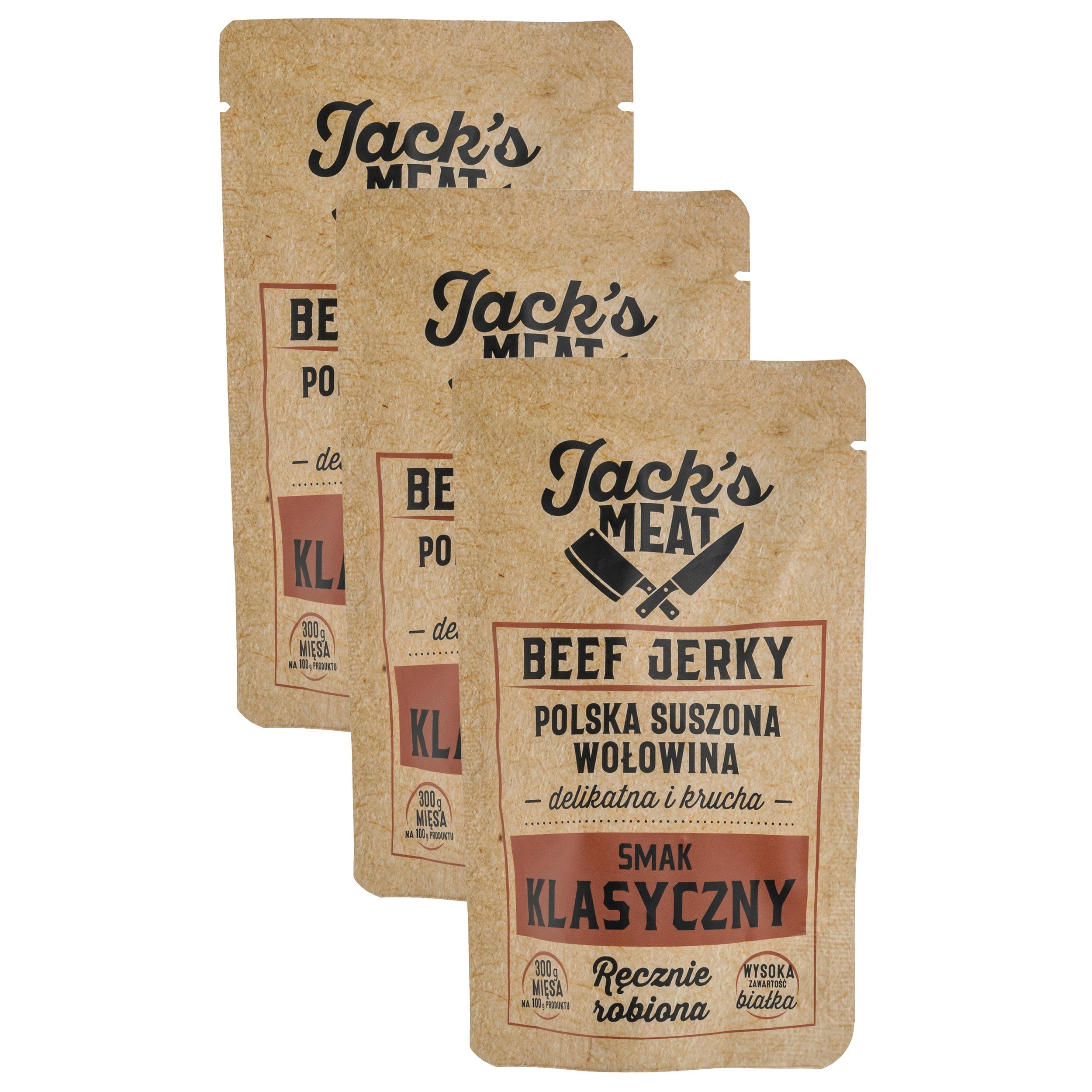 Сушена яловичина Jack's Meat Beef Jerky класичний смак 60 г - 3 шт.