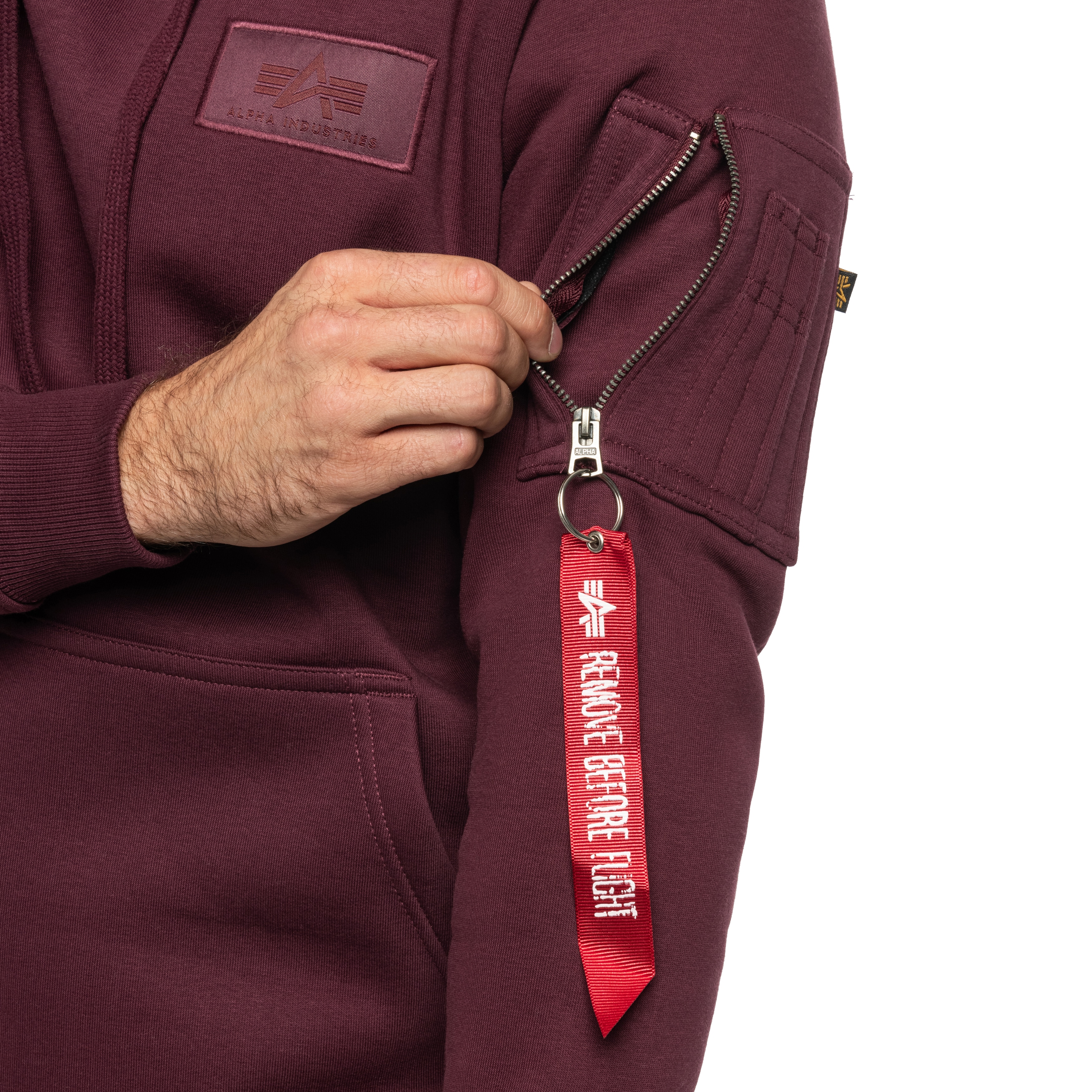 Кофта Alpha Industries Back Print Hoody - Dark Cherry