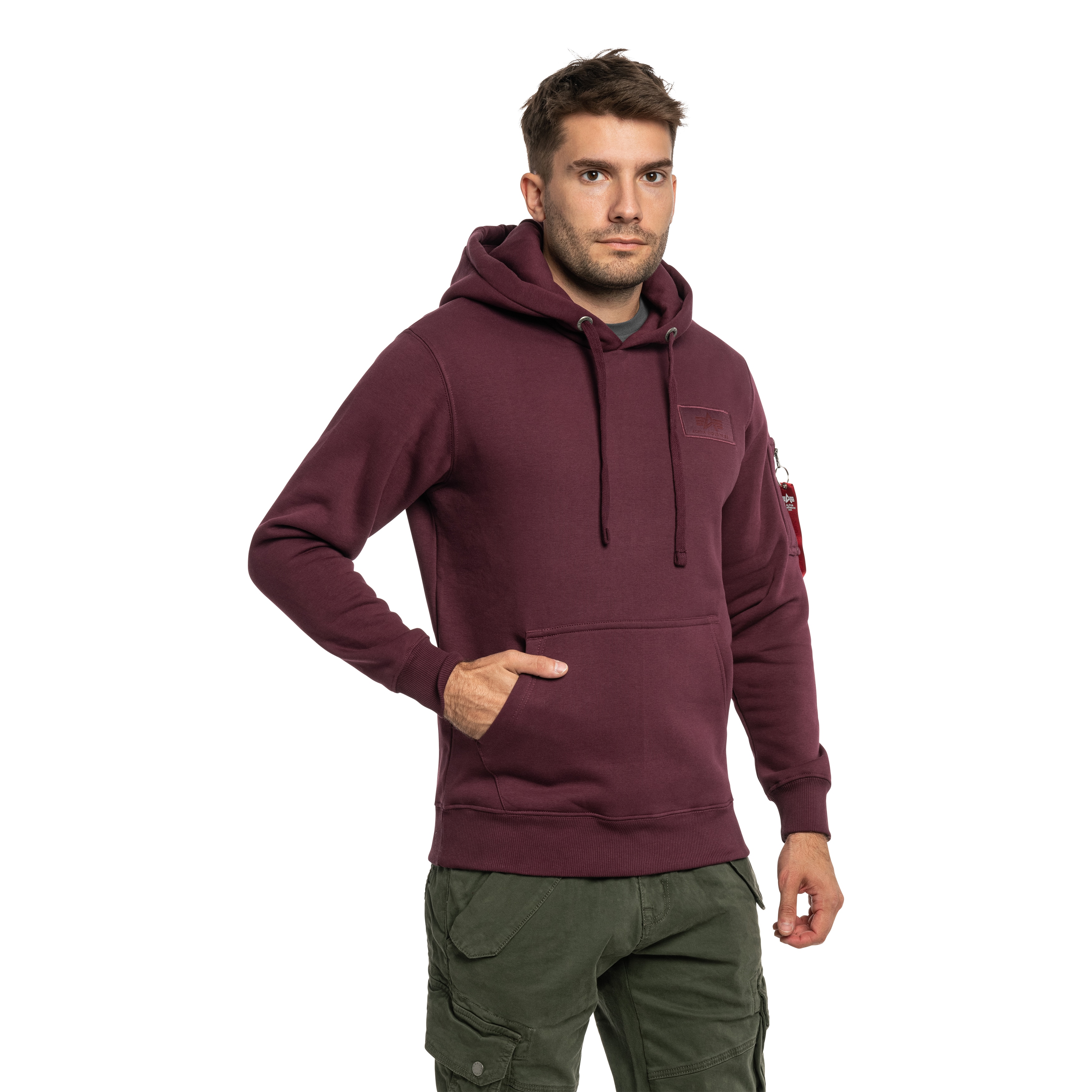 Кофта Alpha Industries Back Print Hoody - Dark Cherry