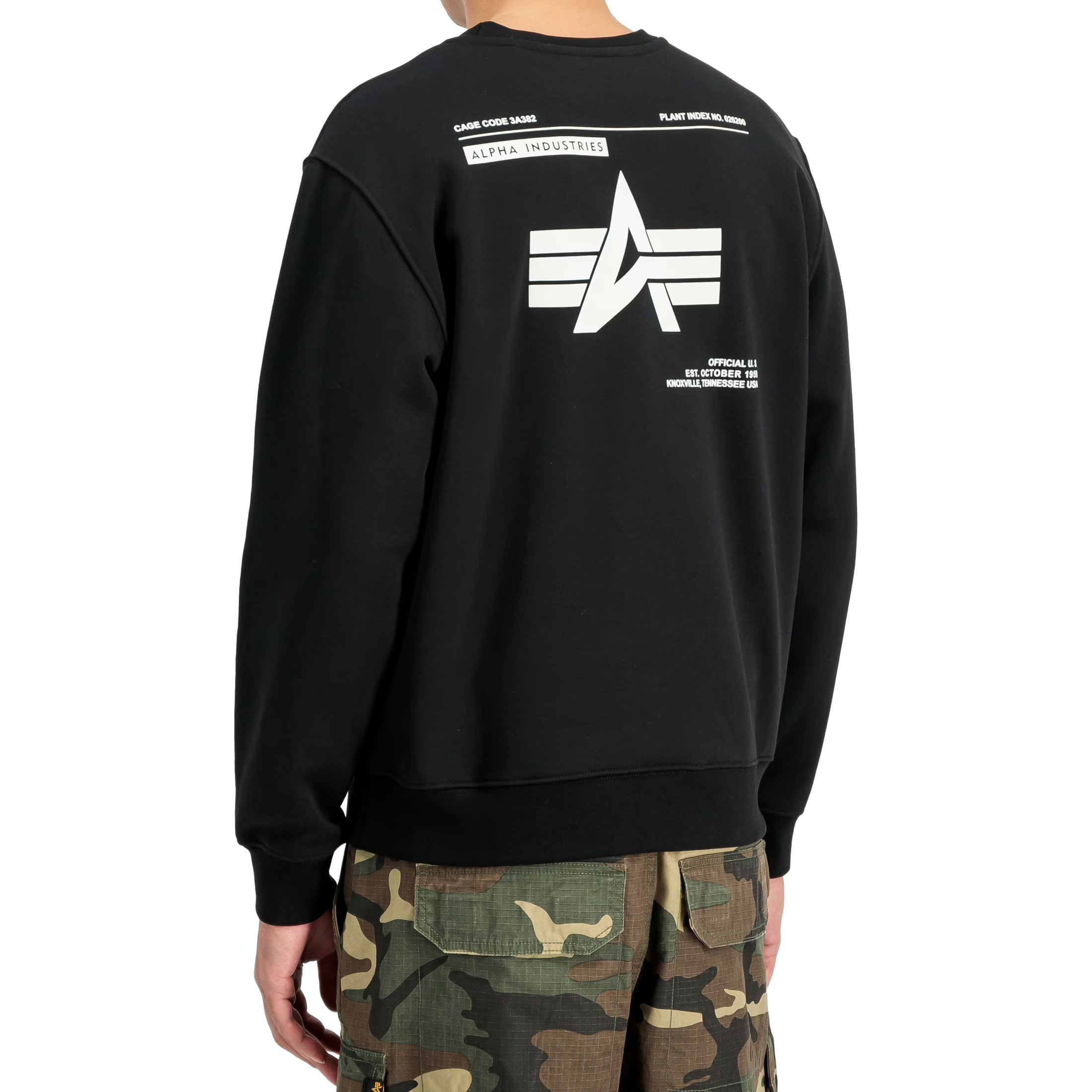 Кофта Alpha Industries Label Backprint - Black