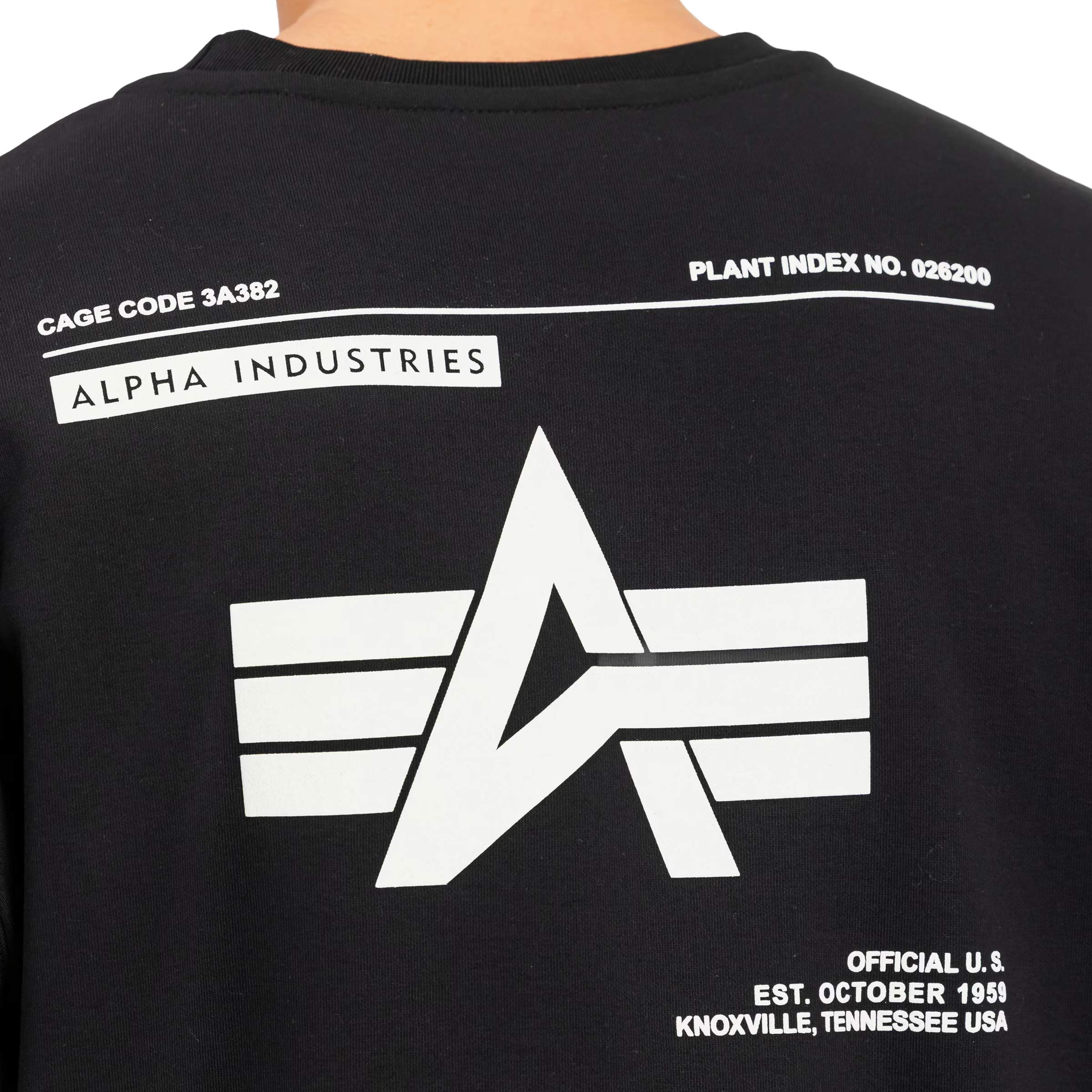 Кофта Alpha Industries Label Backprint - Black