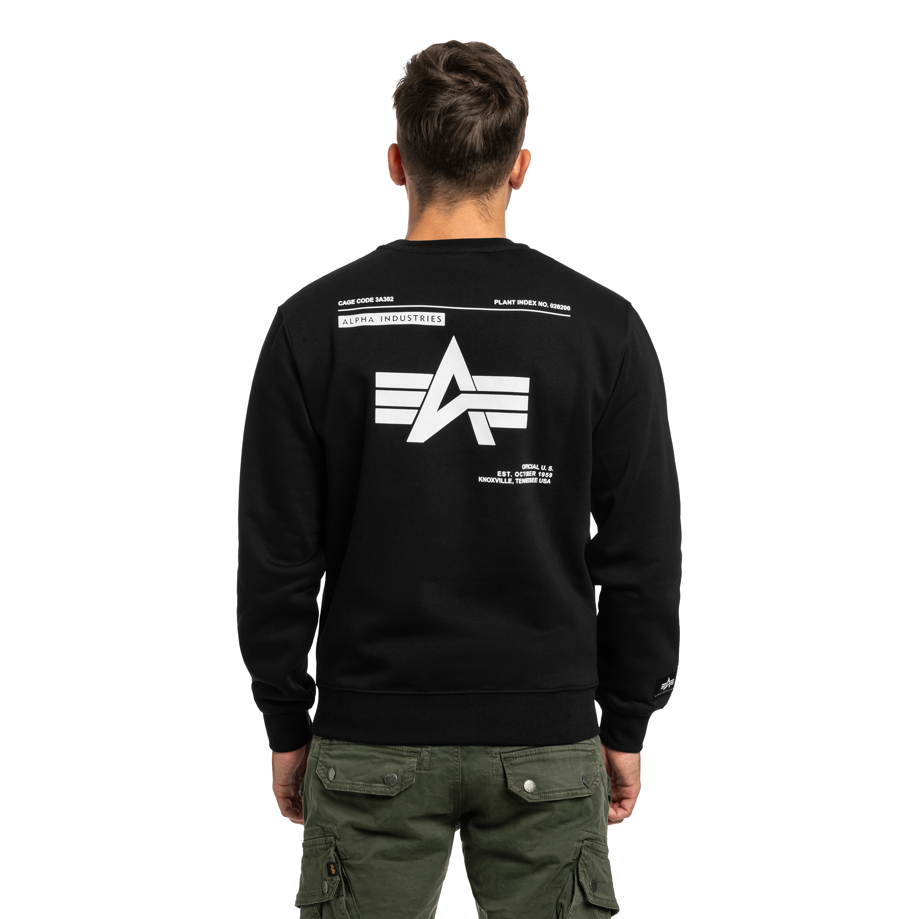 Bluza Alpha Industries Label Backprint - Black