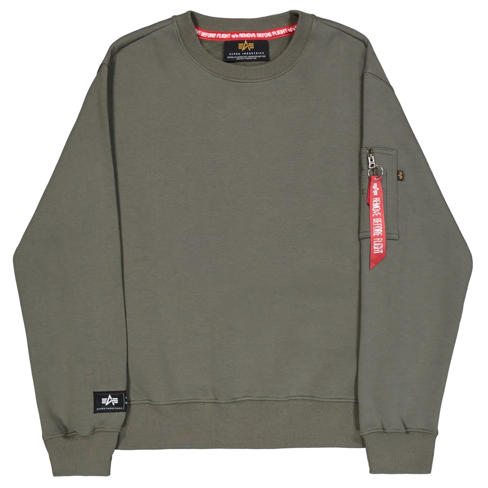 Кофта Alpha Industries Label Backprint - Dark Olive