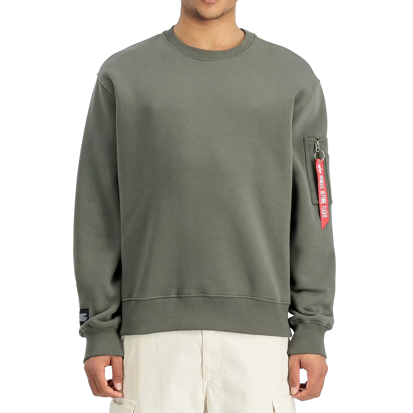 Кофта Alpha Industries Label Backprint - Dark Olive