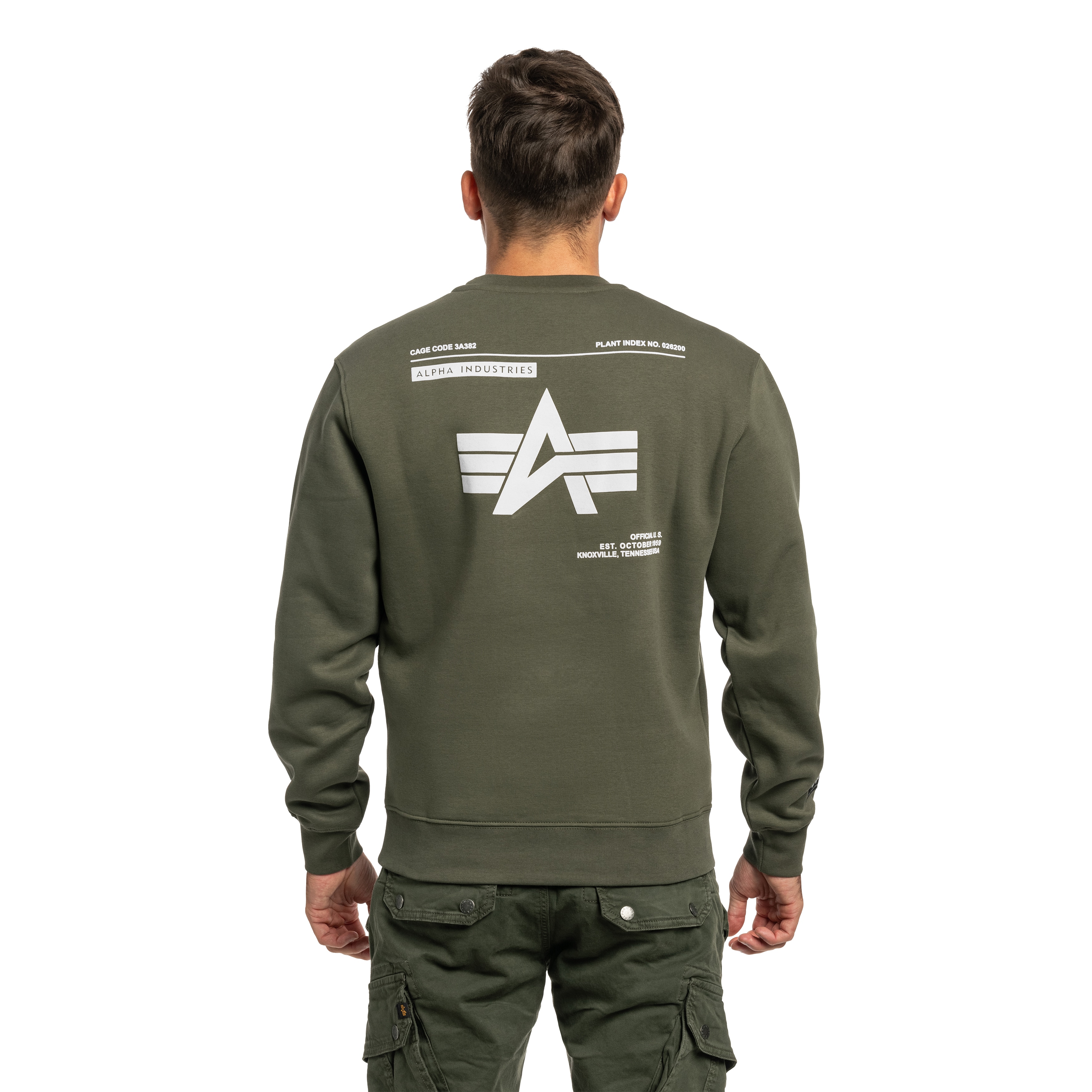 Bluza Alpha Industries Label Backprint - Dark Olive