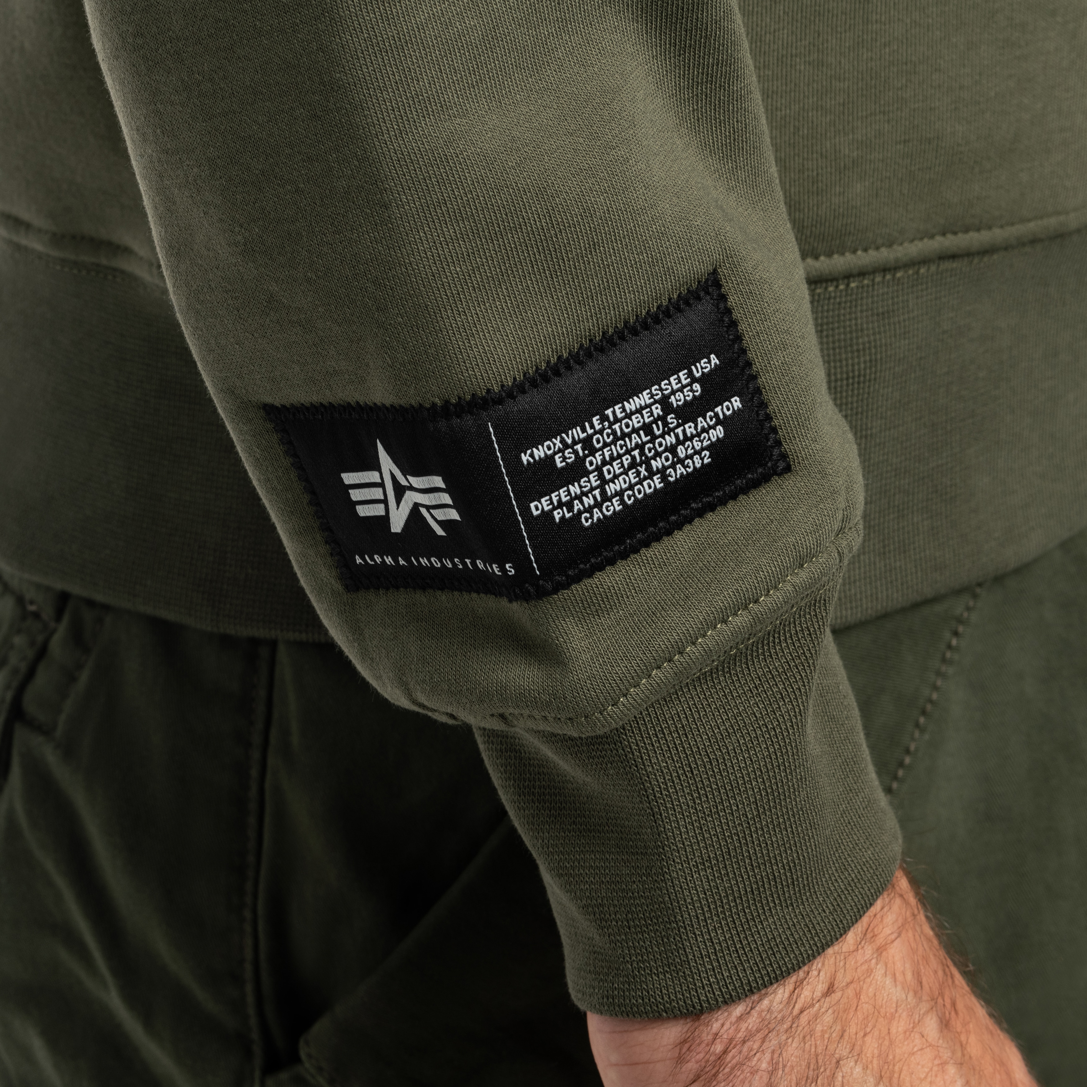 Bluza Alpha Industries Label Backprint - Dark Olive