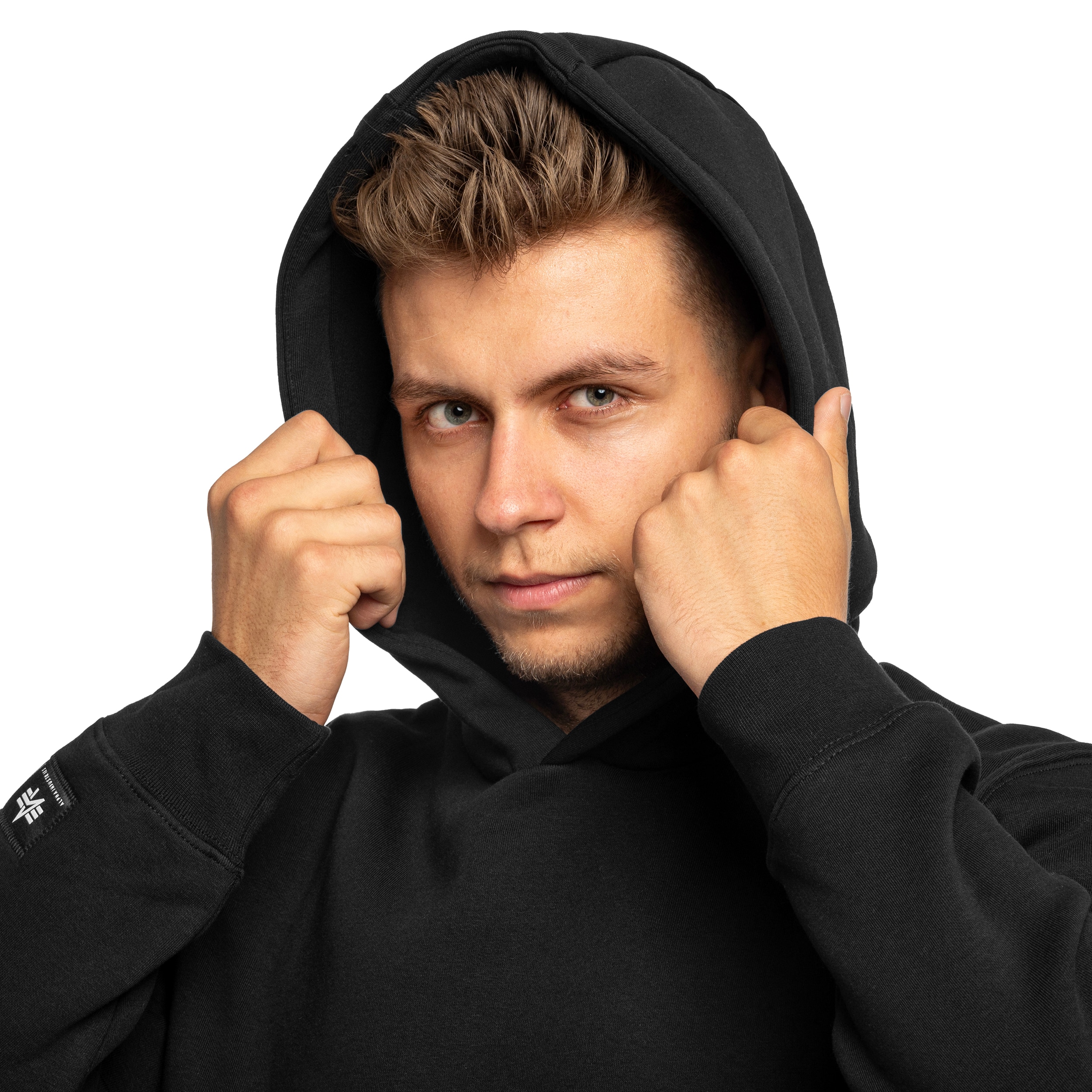 Bluza Alpha Industries Label Backprint Hoodie - Black