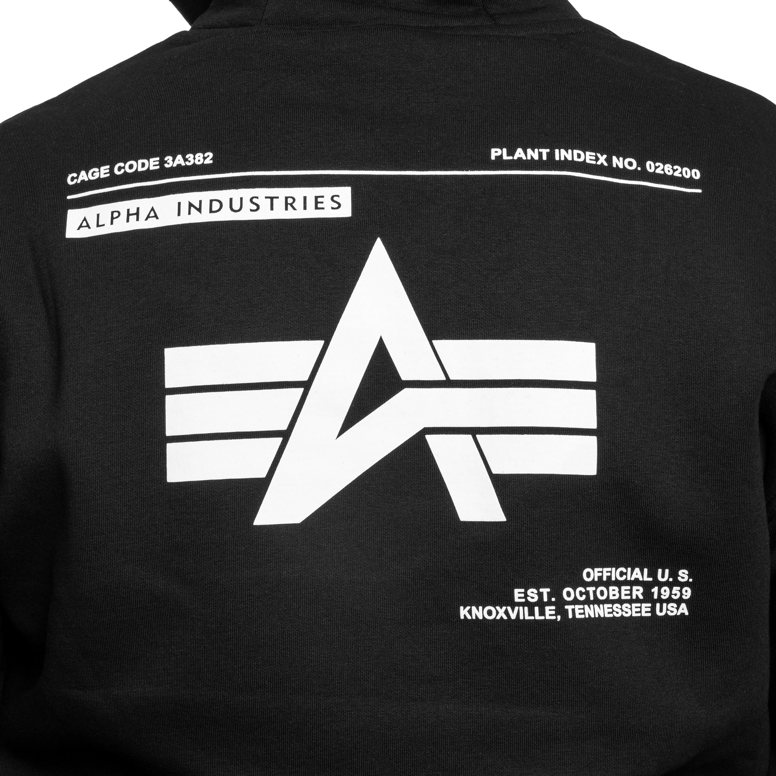 Bluza Alpha Industries Label Backprint Hoodie - Black
