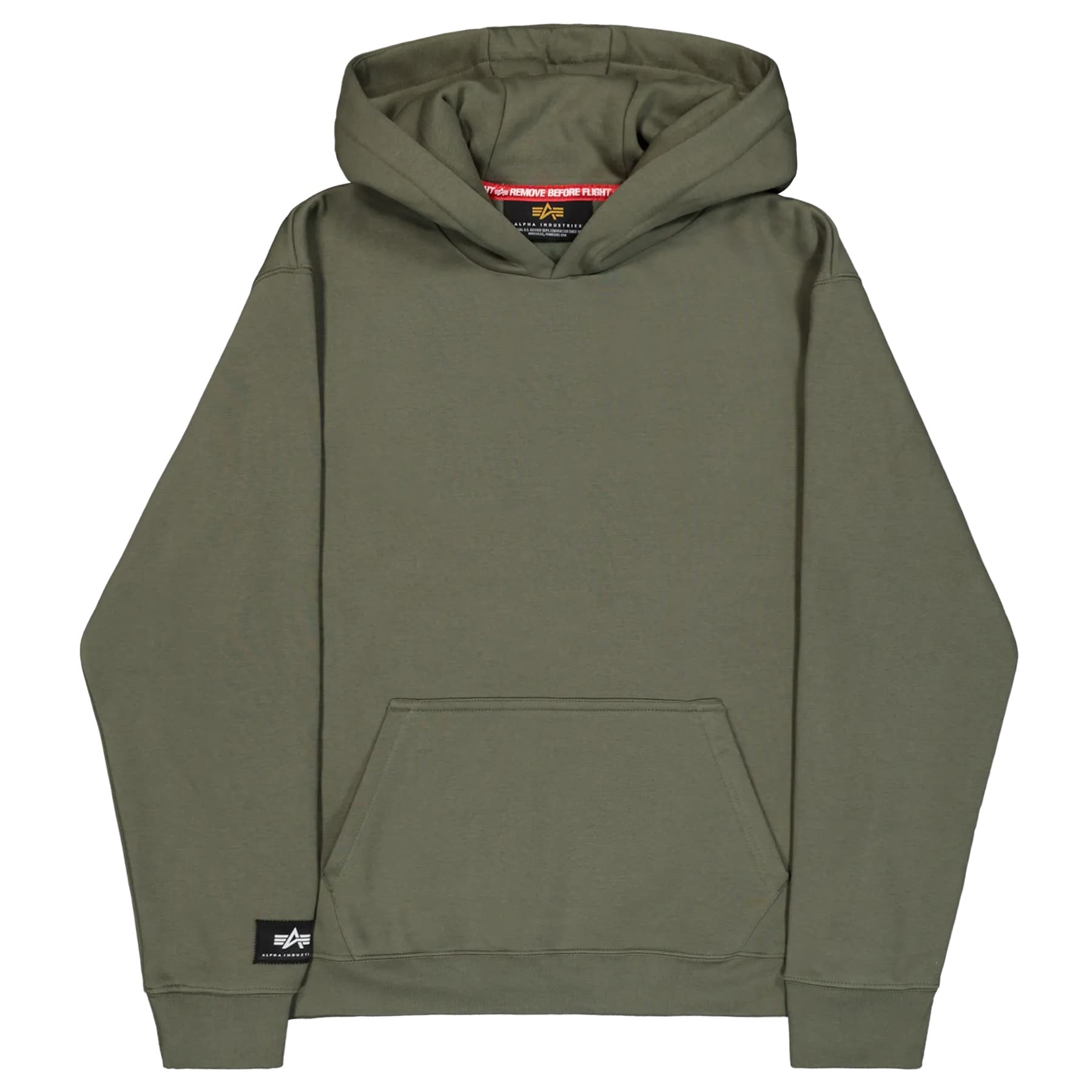 Кофта Alpha Industries Label Backprint Hoodie - Dark Olive