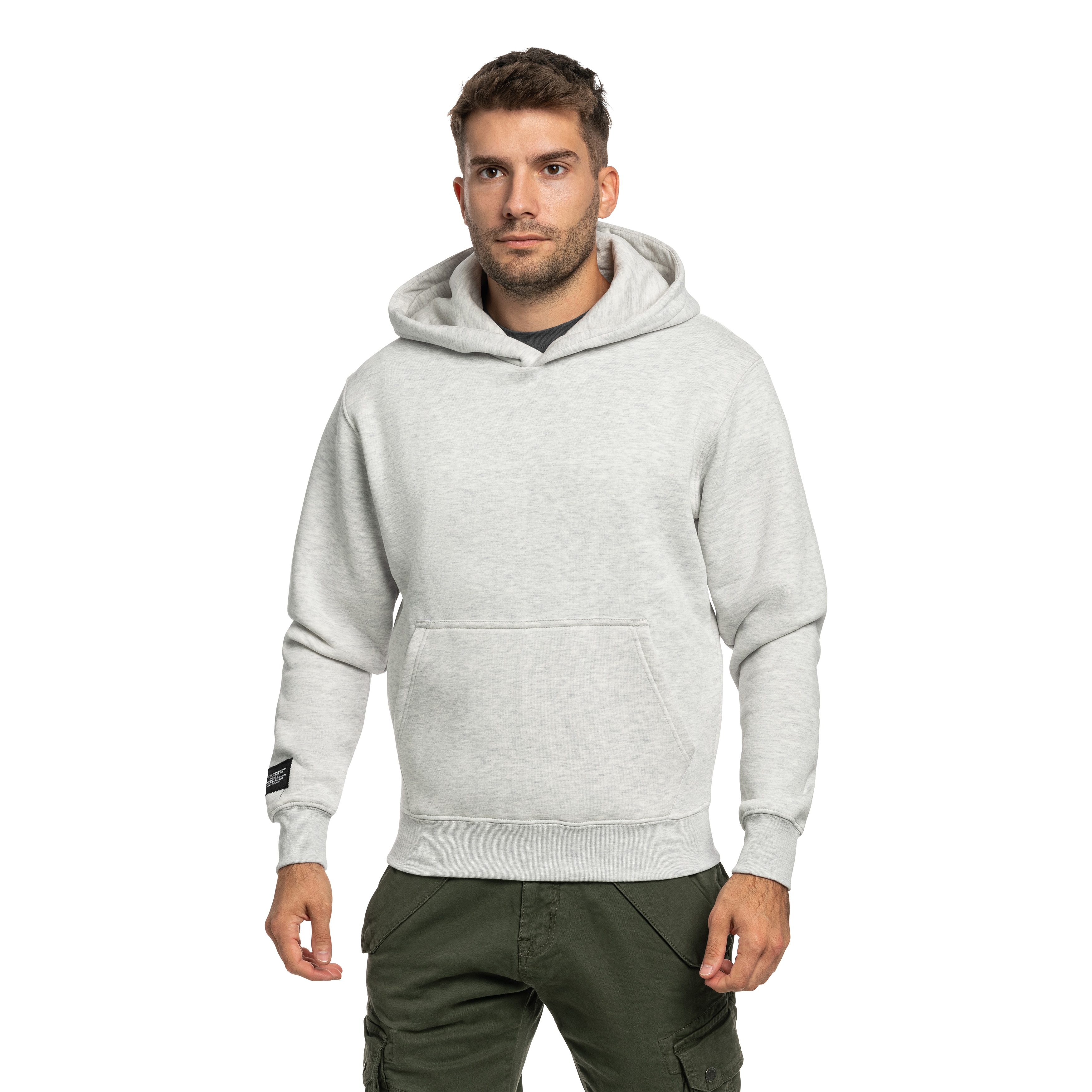 Bluza Alpha Industries Label Backprint Hoodie - Pastel Grey