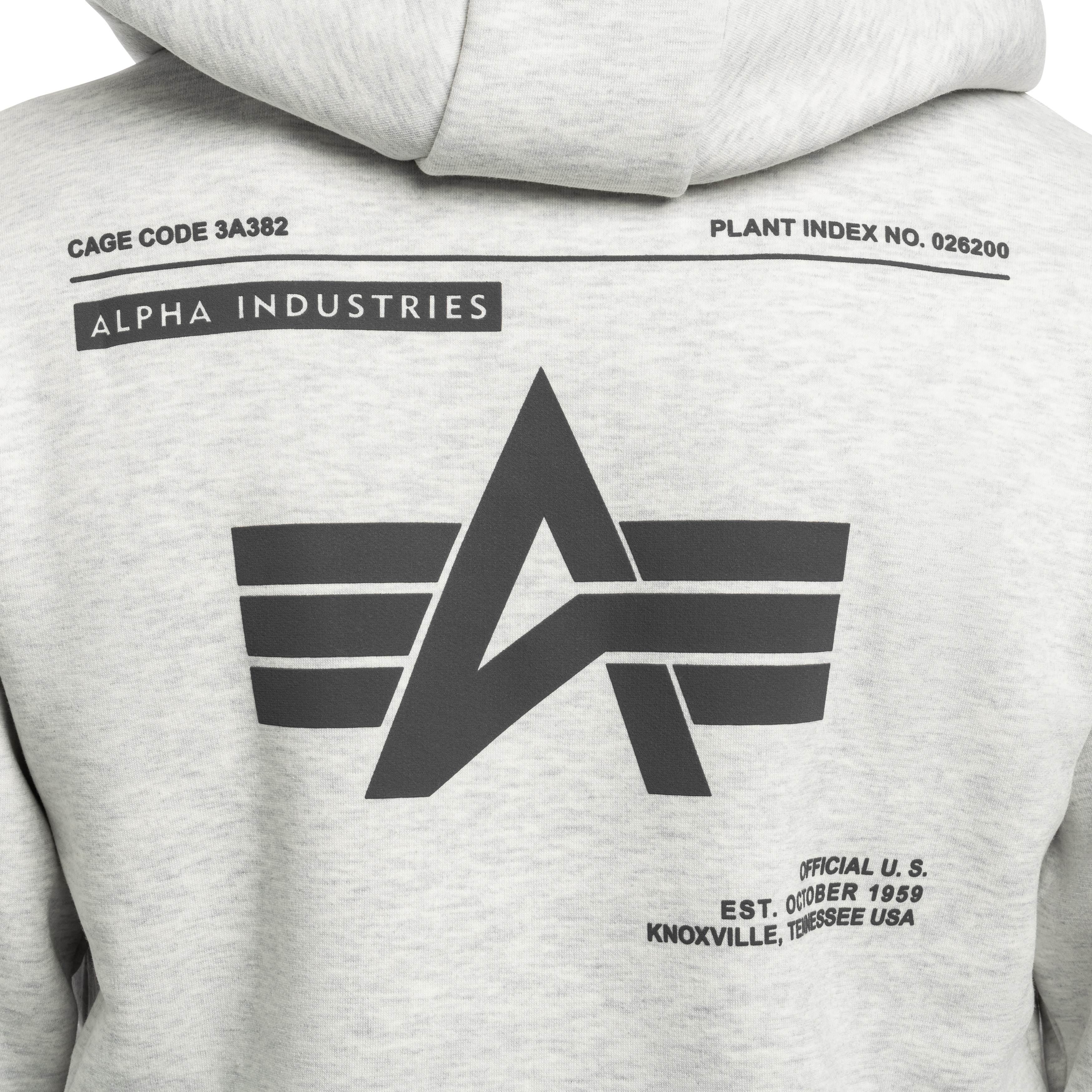 Bluza Alpha Industries Label Backprint Hoodie - Pastel Grey