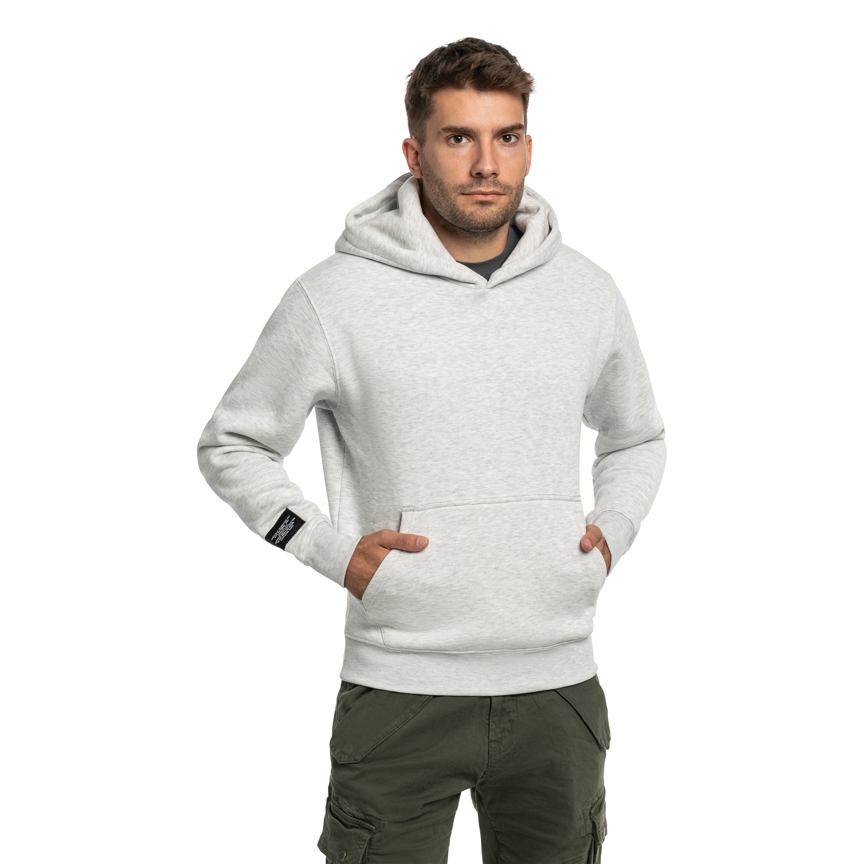 Bluza Alpha Industries Label Backprint Hoodie - Pastel Grey