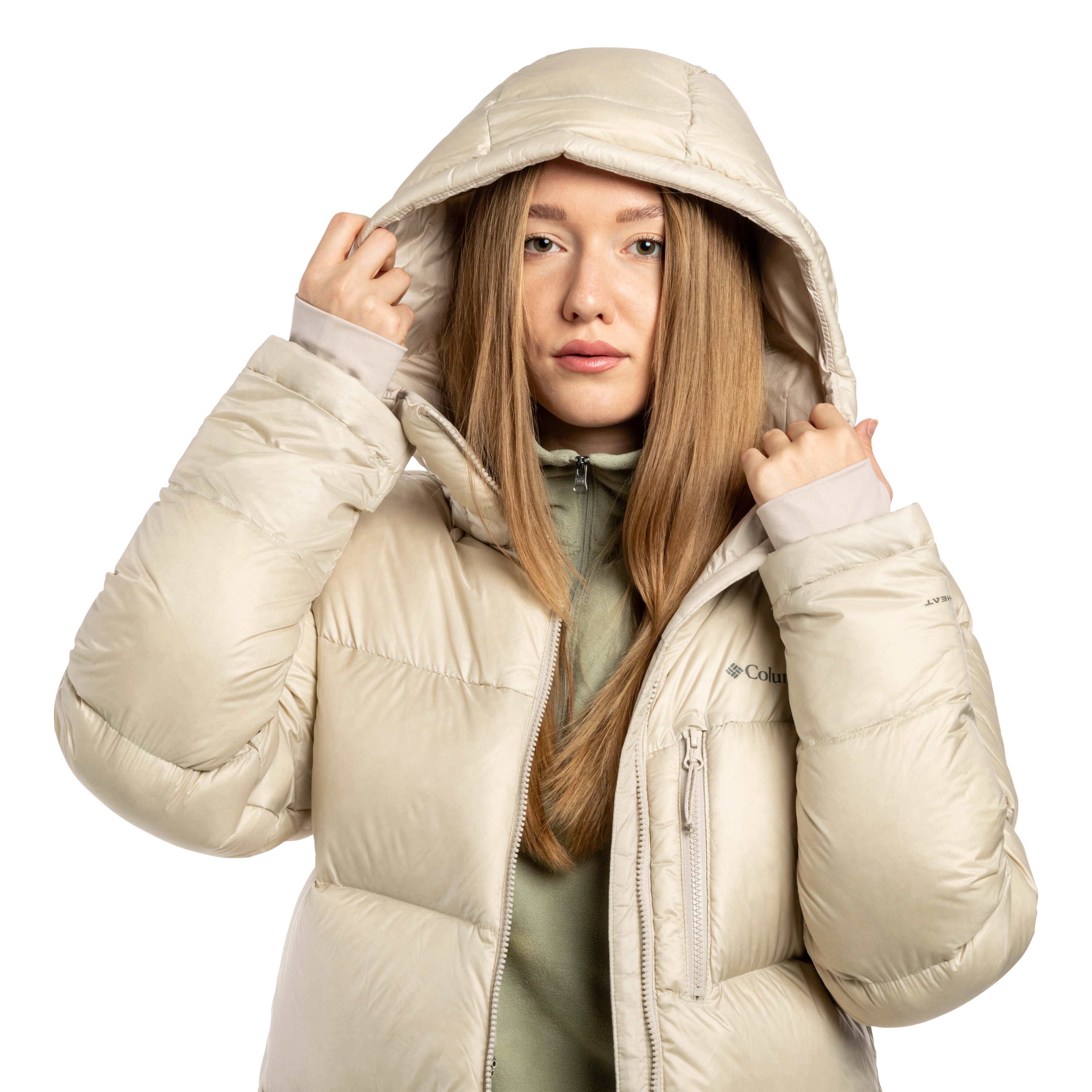 Kurtka damska Columbia Cloudview Down Hooded Jacket - Dark Stone