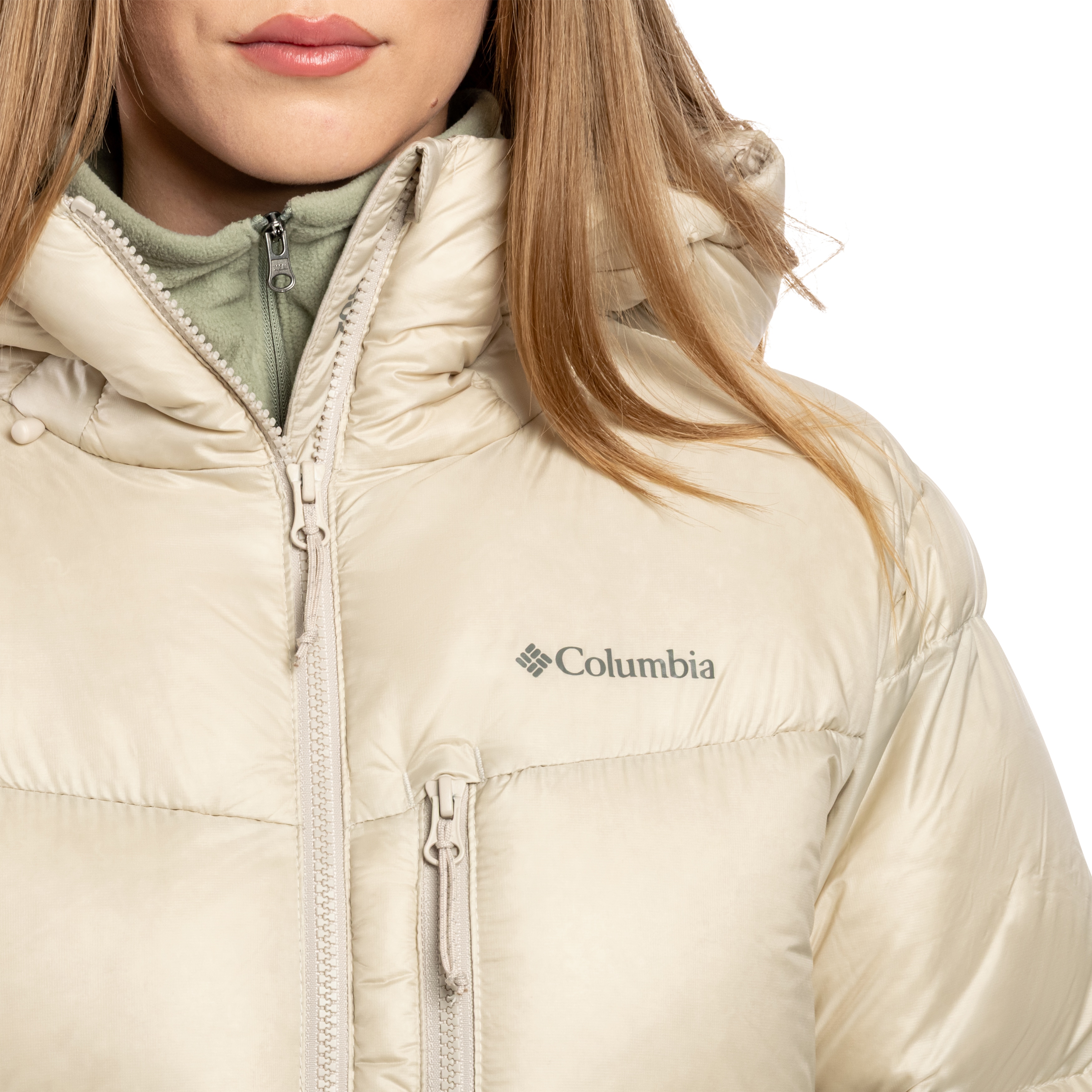Kurtka damska Columbia Cloudview Down Hooded Jacket - Dark Stone