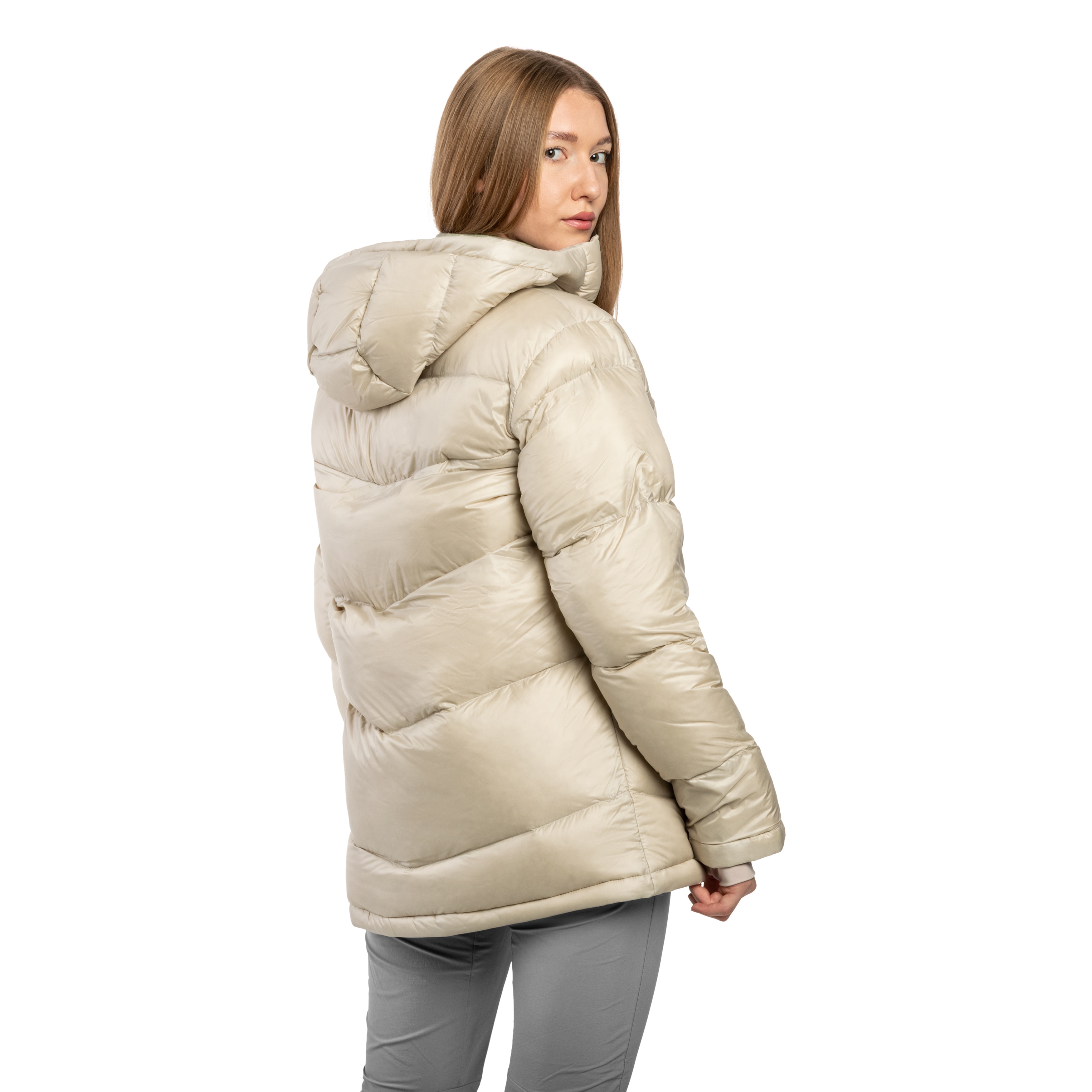 Жіноча куртка Columbia Cloudview Down Hooded Jacket - Dark Stone