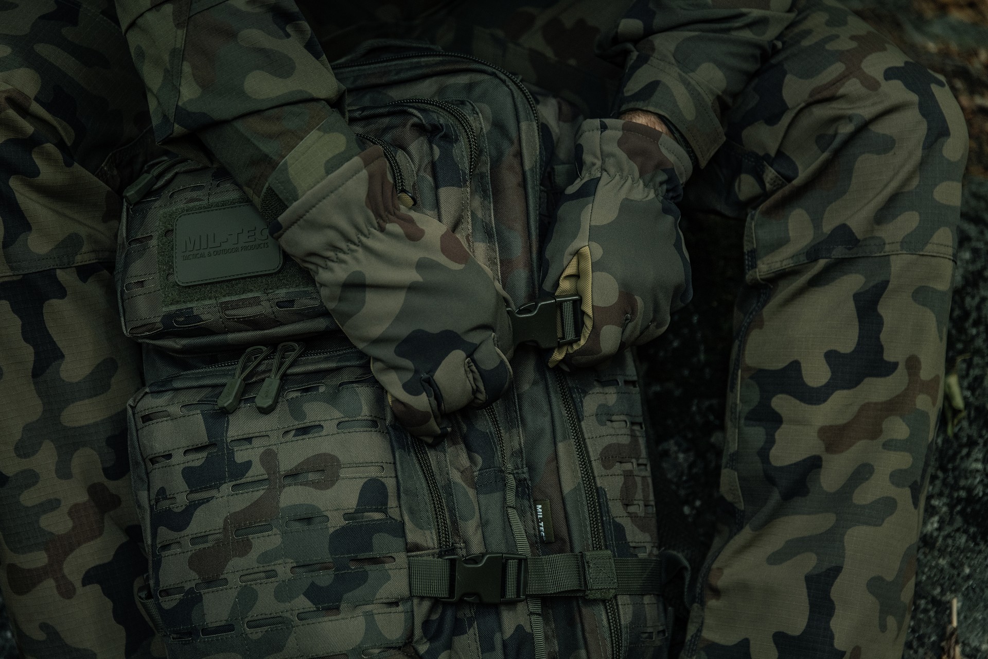 Rękawice zimowe Mil-Tec Softshell Thinsulate - wz.93 Pantera PL Woodland