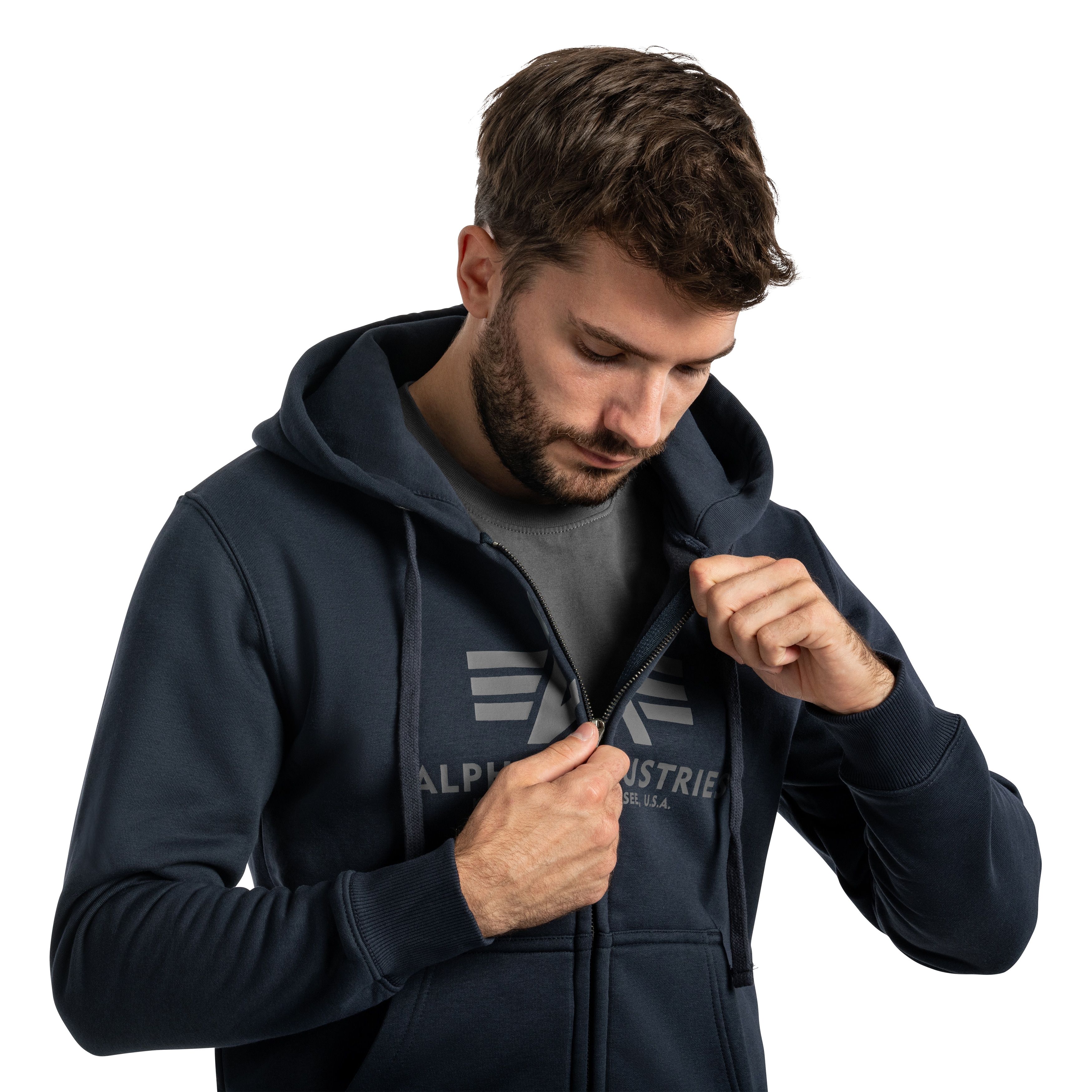 Bluza Alpha Industries Basic Zip Hoody - Rep Blue