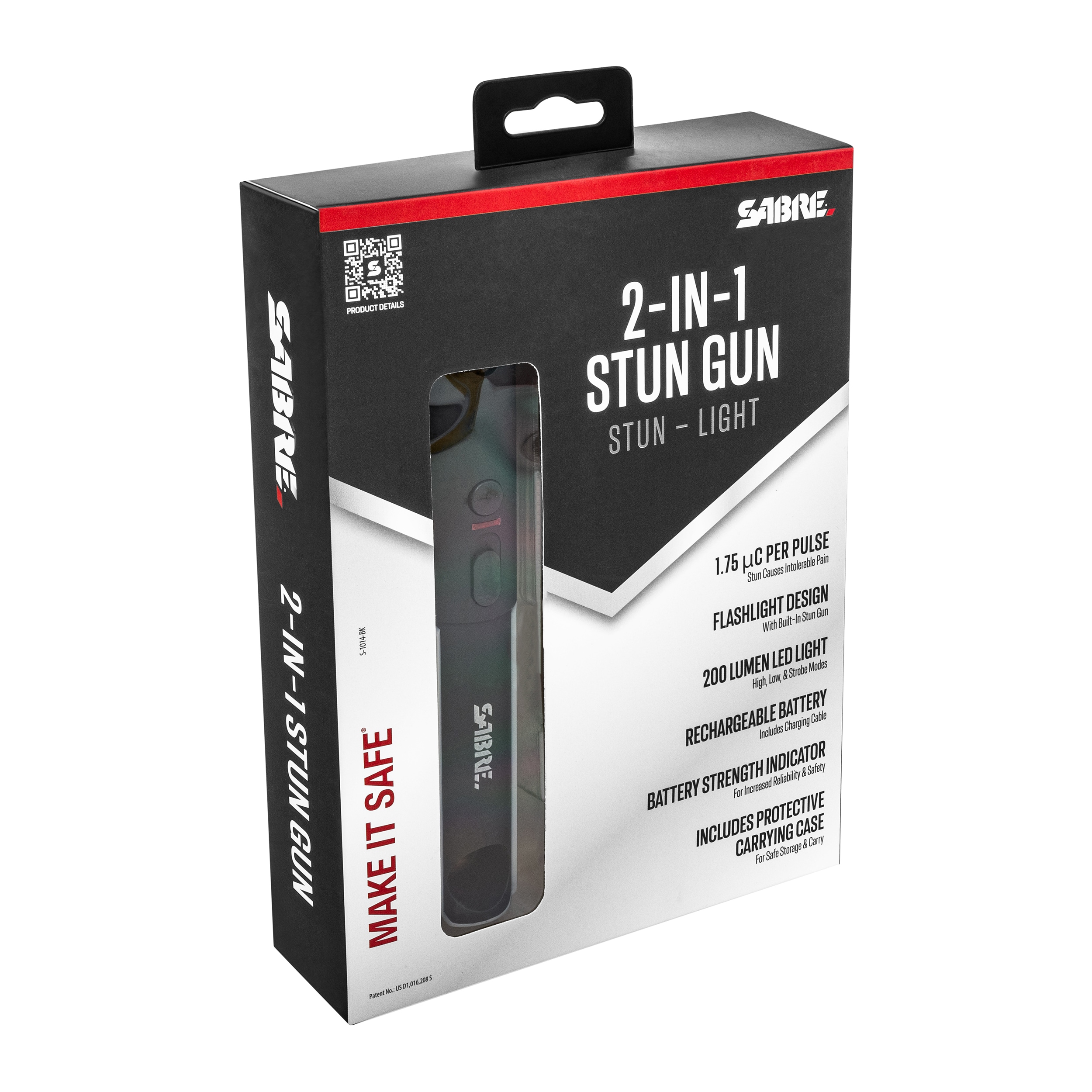 Paralizator Sabre 2-in-1 Stun Gun z latarką - Black