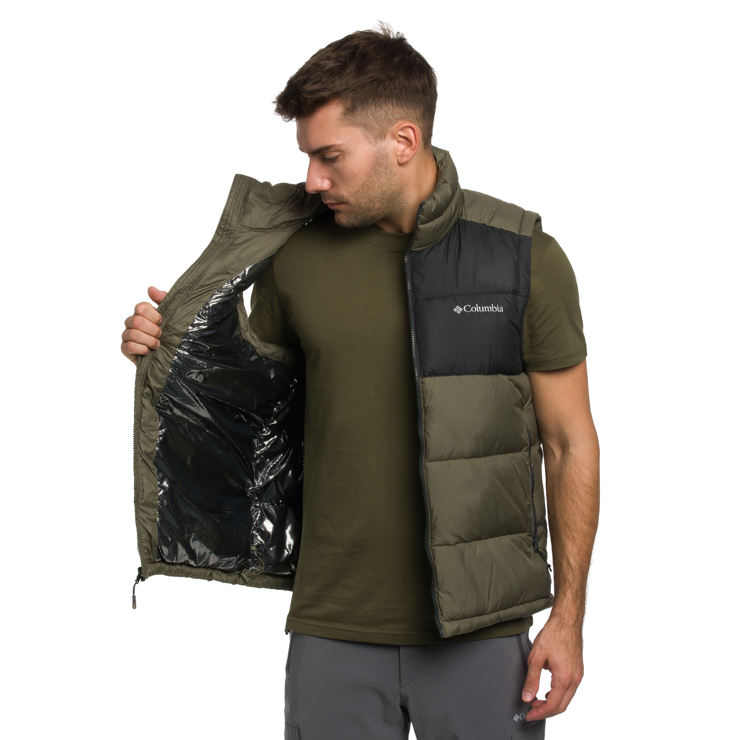 Bezrękawnik Columbia Pike Lake II Puffer Vest - Stone Green/Shark