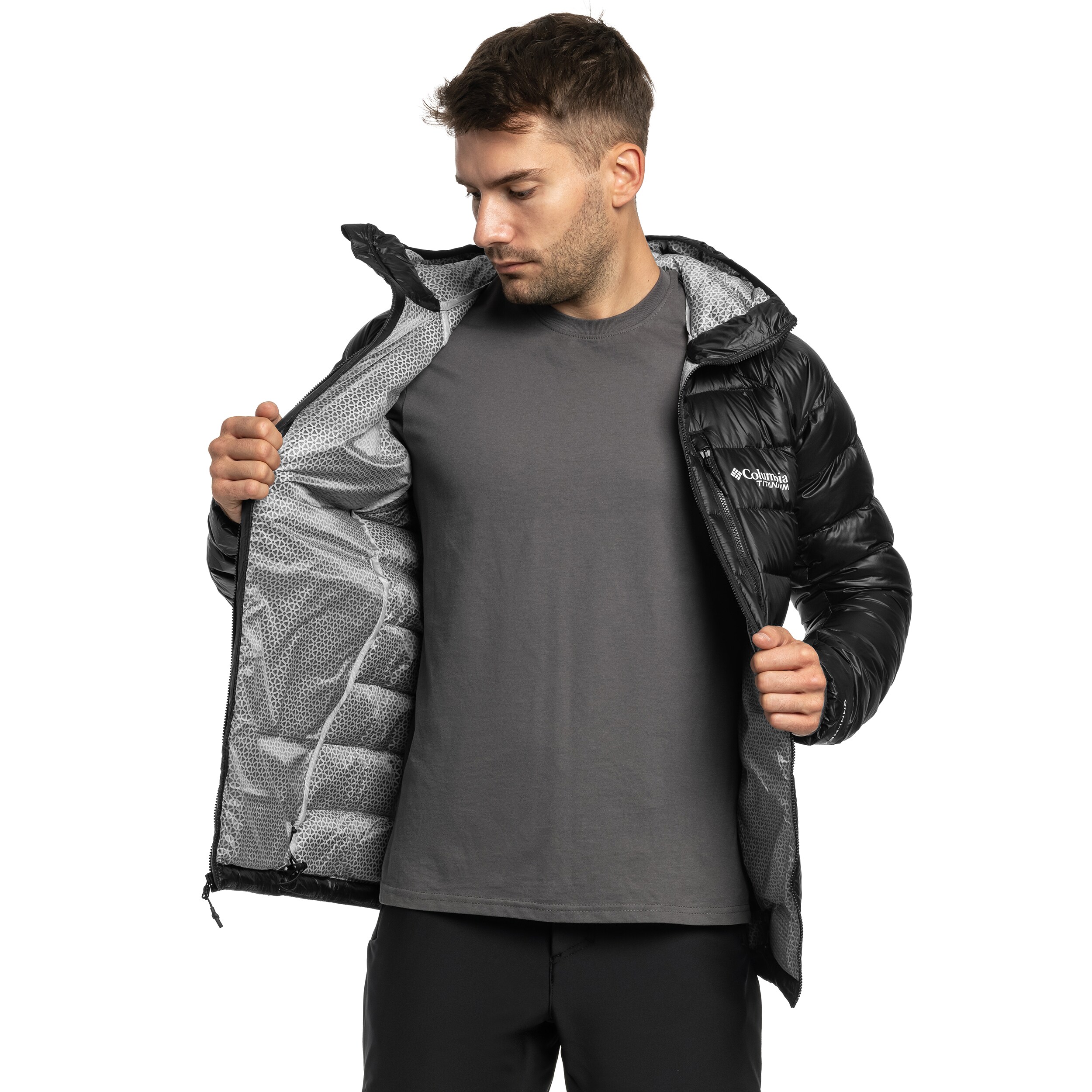 Kurtka Columbia Arctic Crest Down Hooded - Black