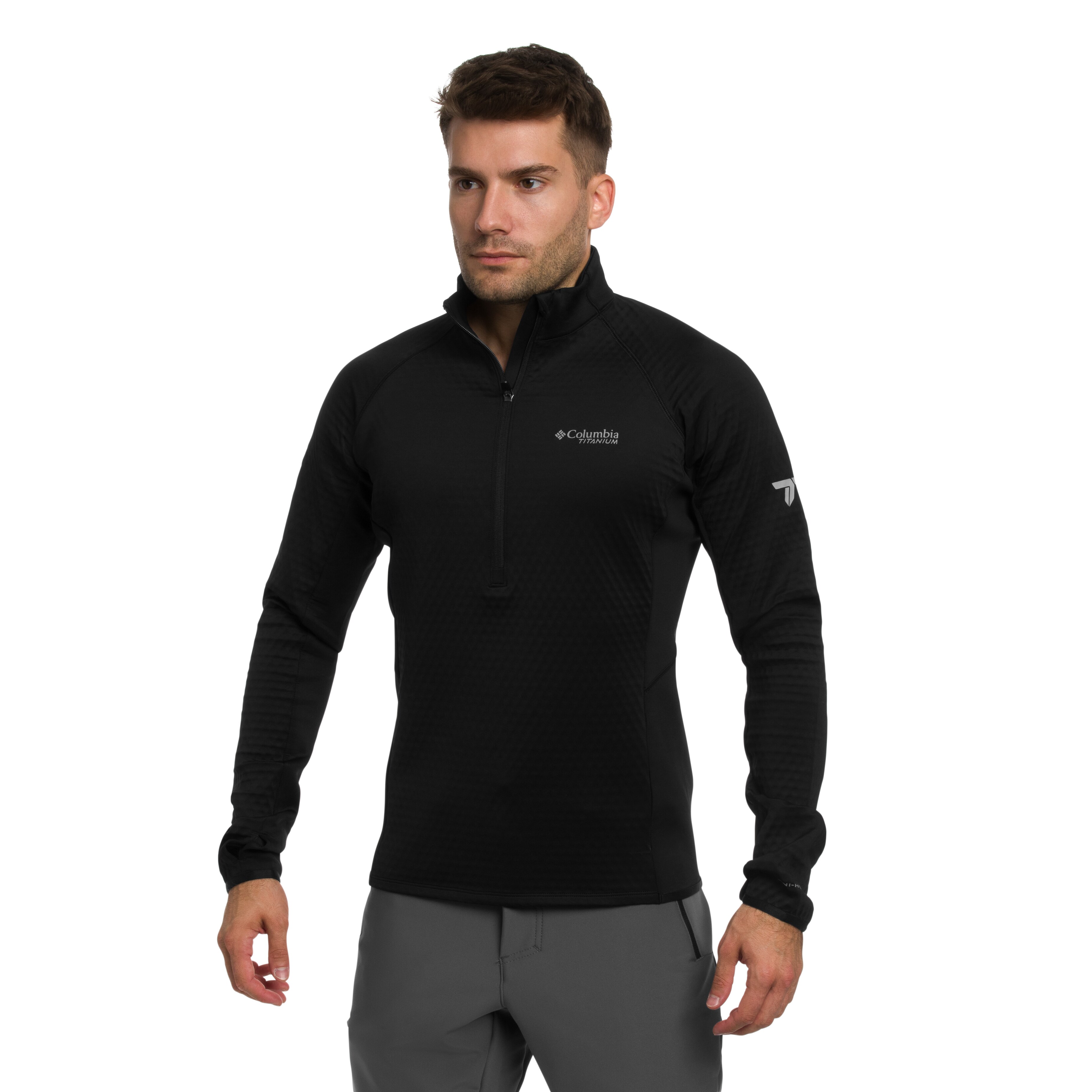 Polar Columbia Crystal Leaf Omni-Heat Helix Technical Half Zip Fleece - Black