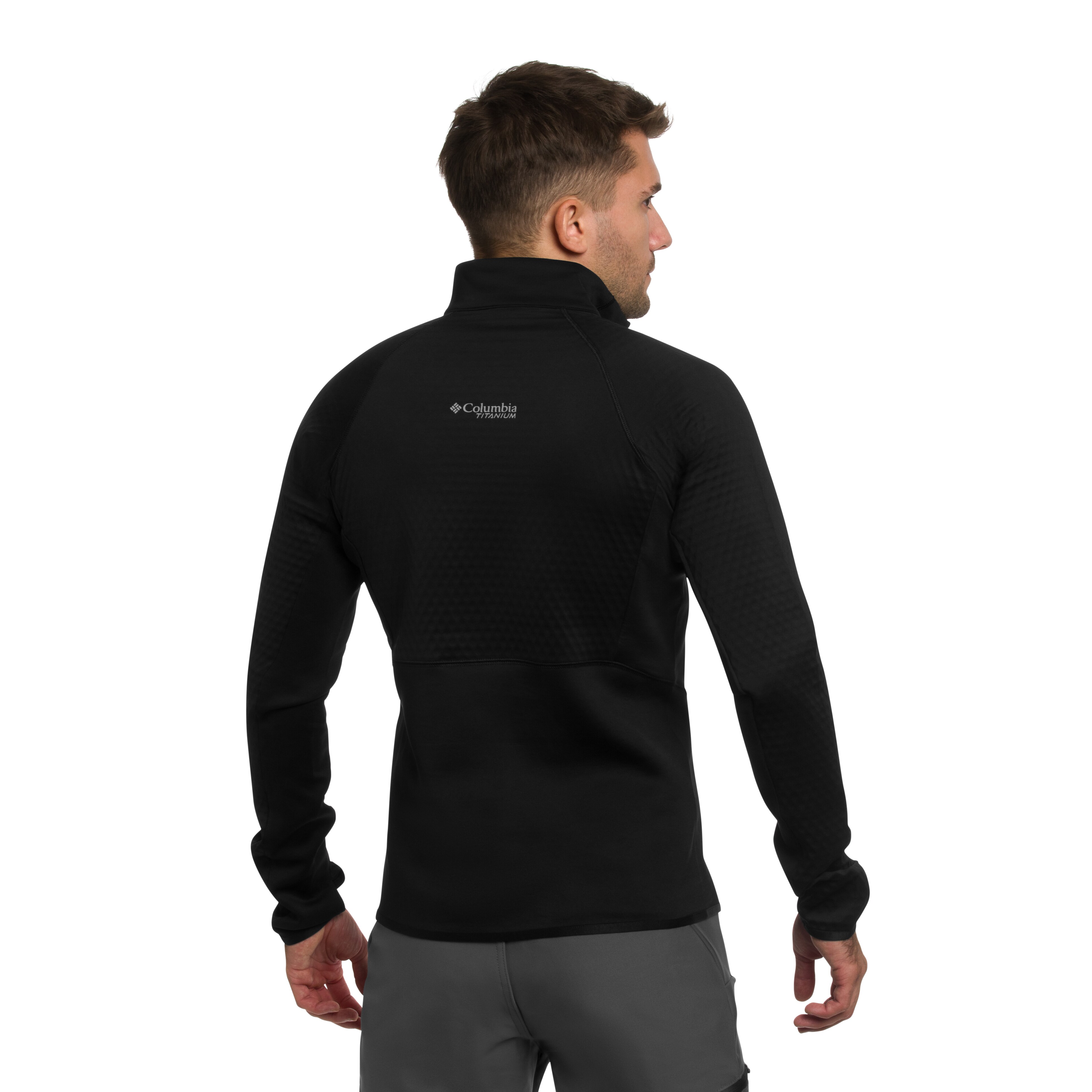 Polar Columbia Crystal Leaf Omni-Heat Helix Technical Half Zip Fleece - Black