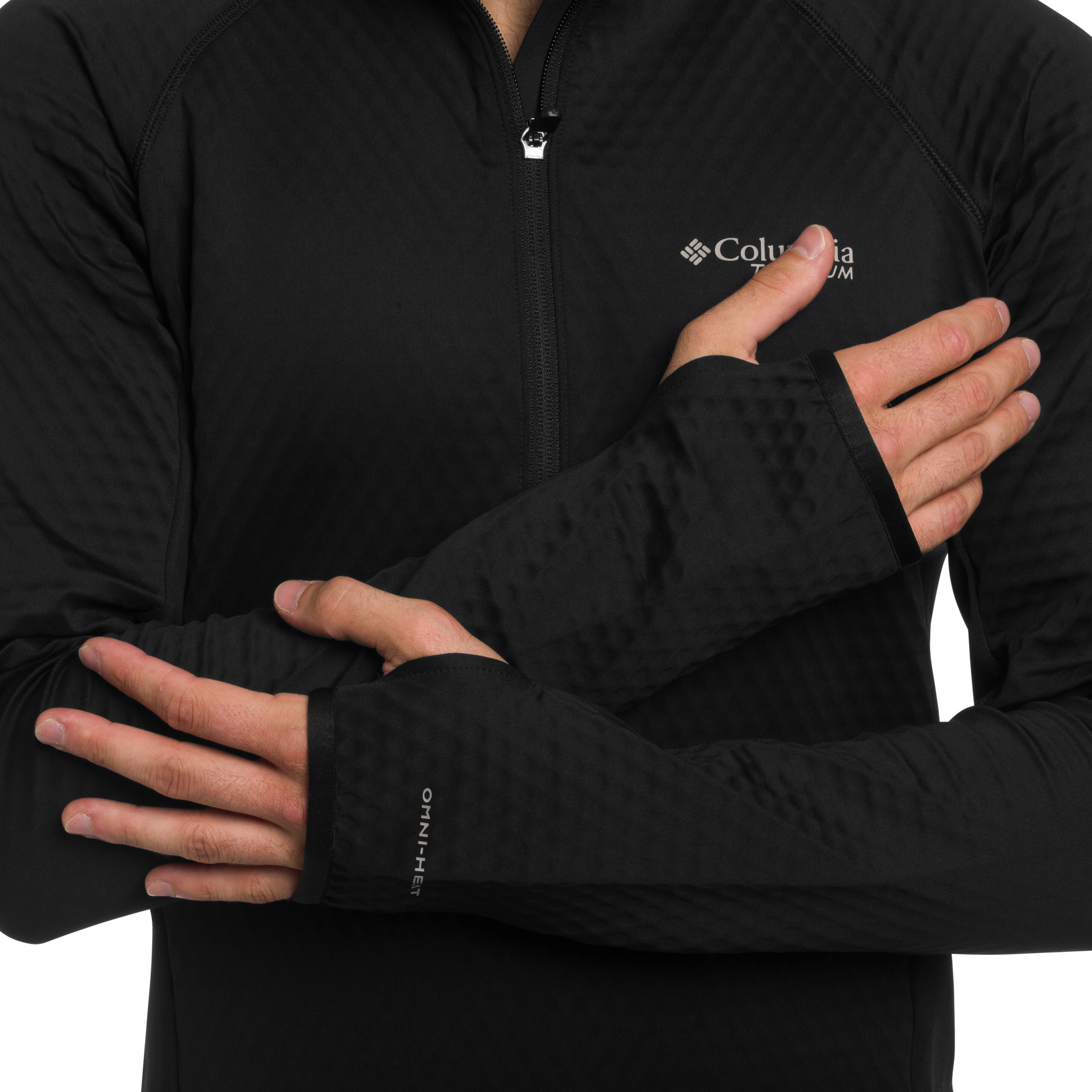 Polar Columbia Crystal Leaf Omni-Heat Helix Technical Half Zip Fleece - Black