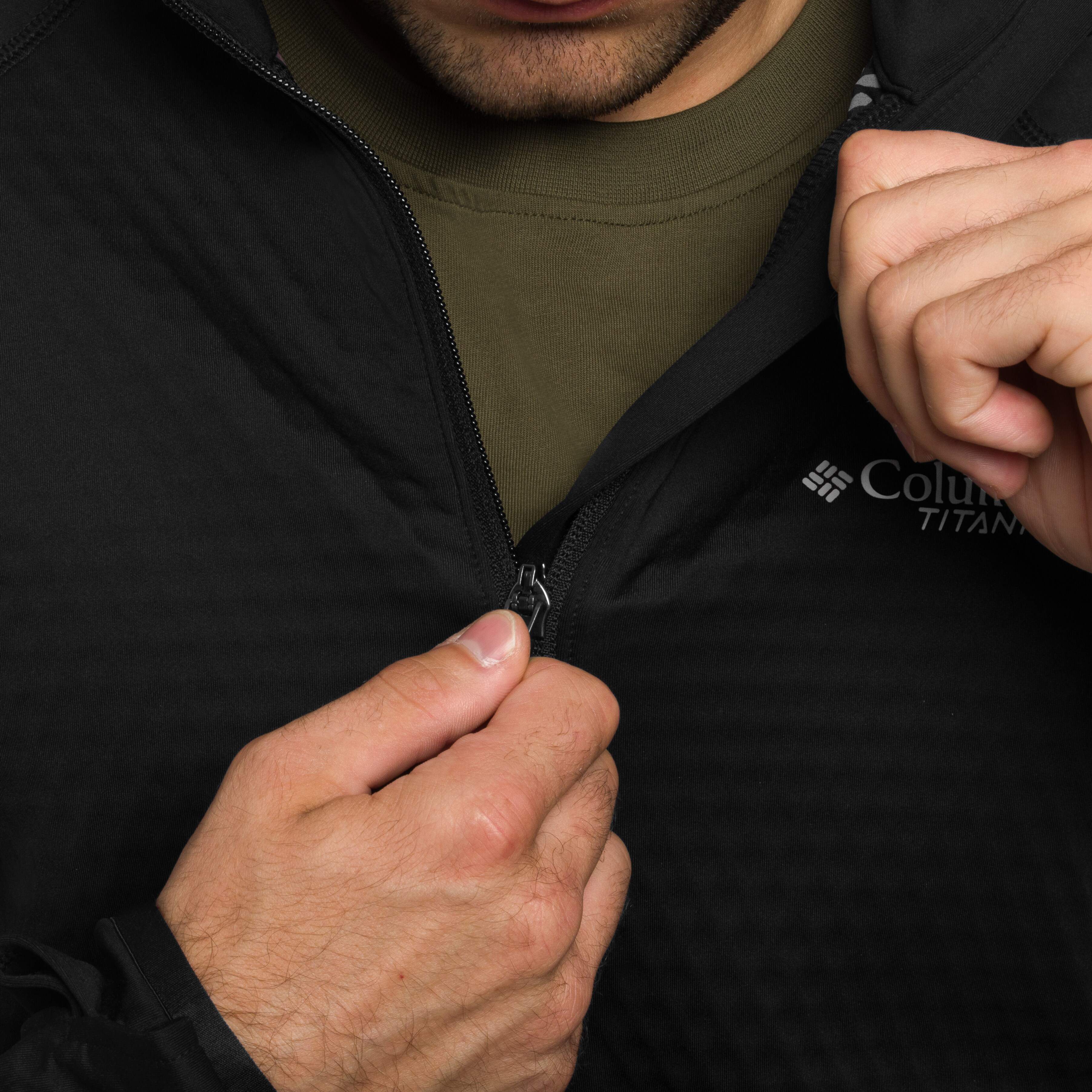 Polar Columbia Crystal Leaf Omni-Heat Helix Technical Half Zip Fleece - Black