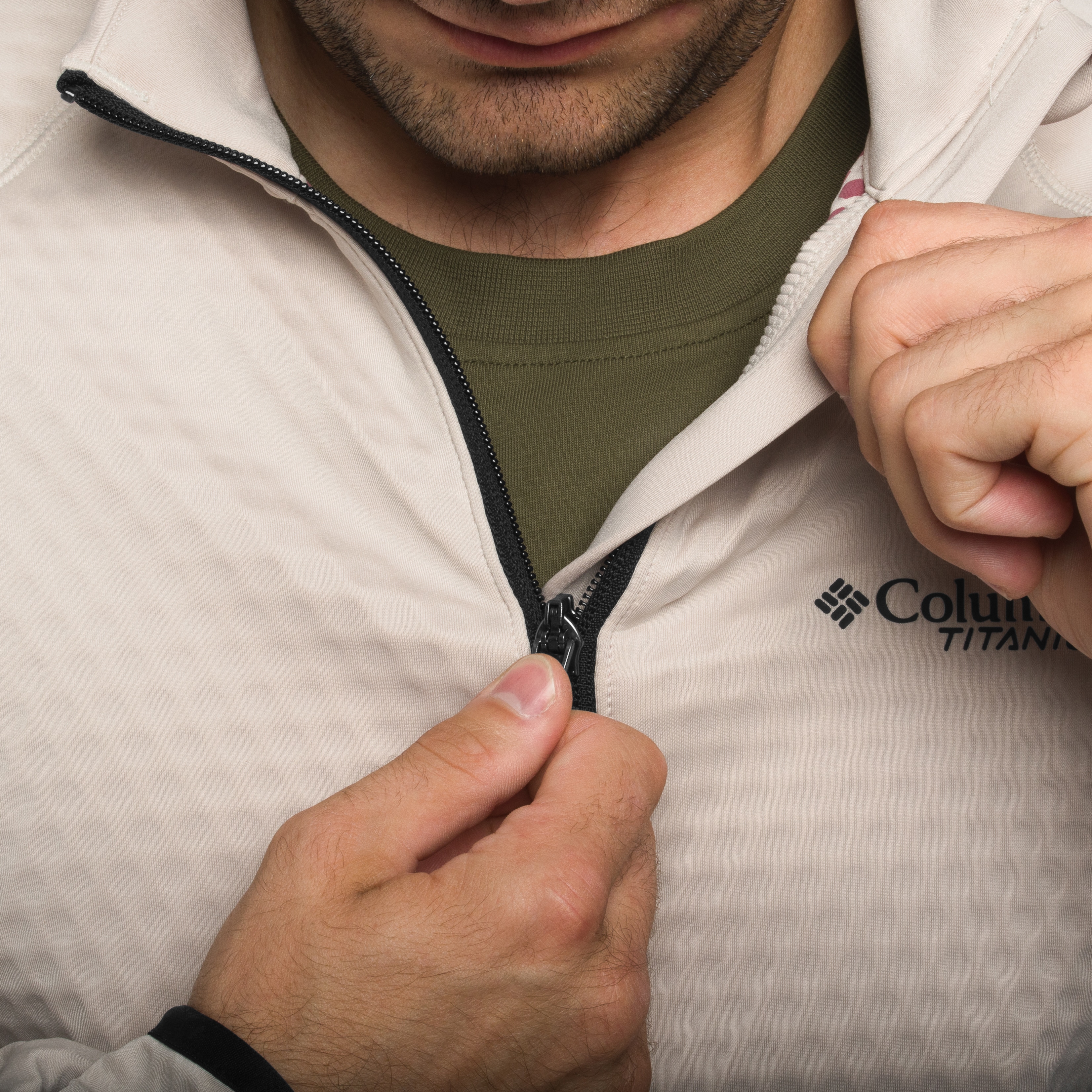 Флісова кофта Columbia Crystal Leaf Omni-Heat Helix Technical Half Zip Fleece - Dark Stone/Black