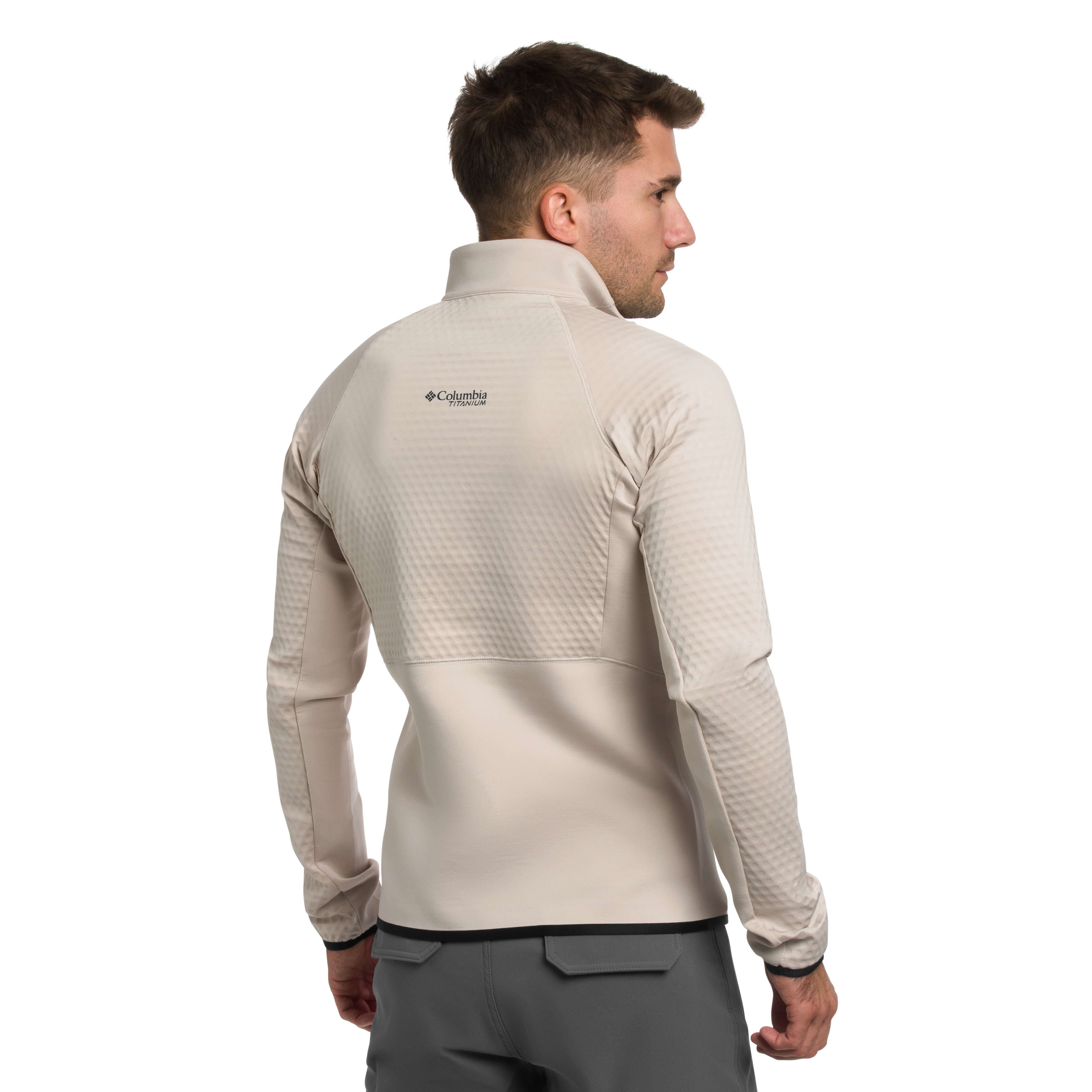 Polar Columbia Crystal Leaf Omni-Heat Helix Technical Half Zip Fleece - Dark Stone/Black