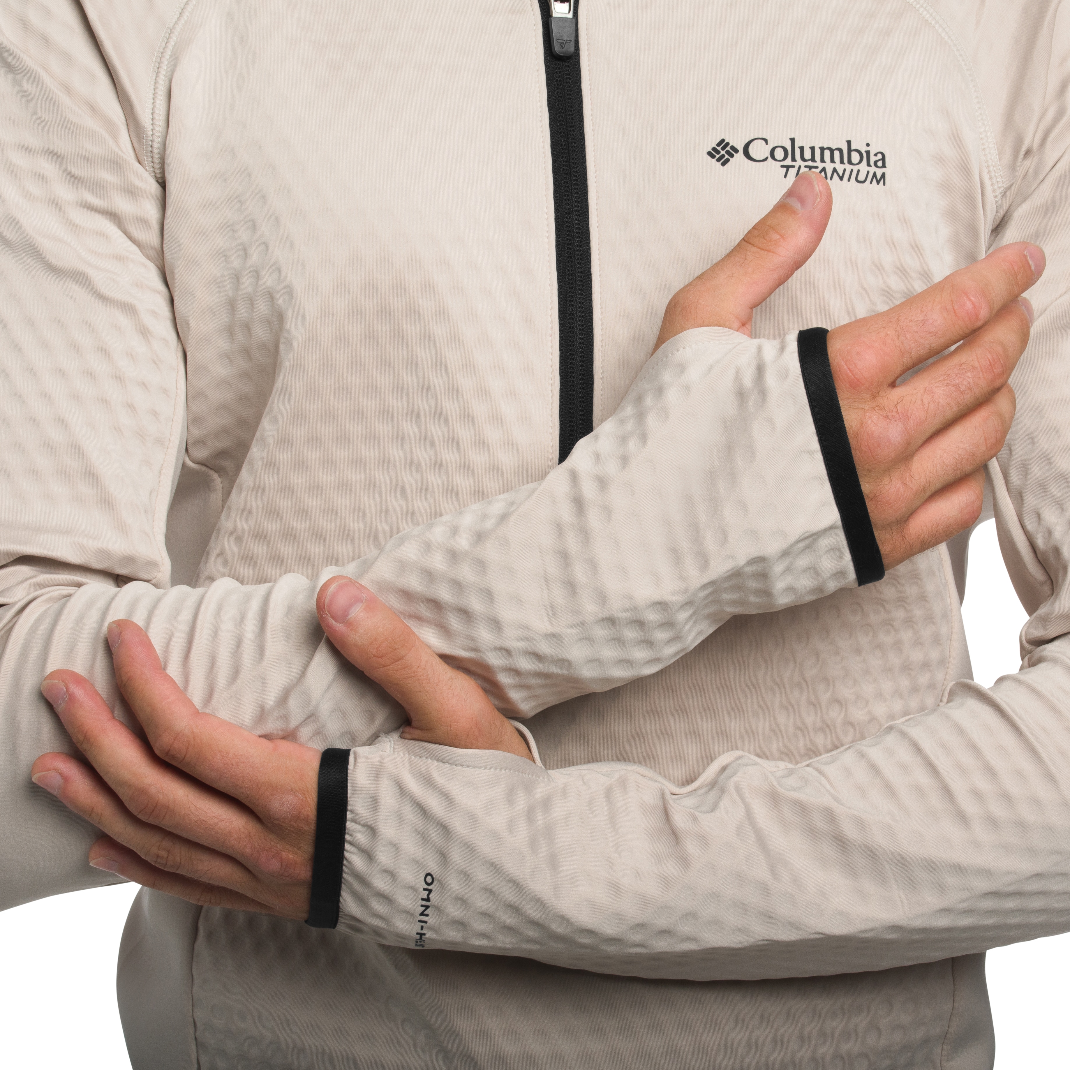 Polar Columbia Crystal Leaf Omni-Heat Helix Technical Half Zip Fleece - Dark Stone/Black