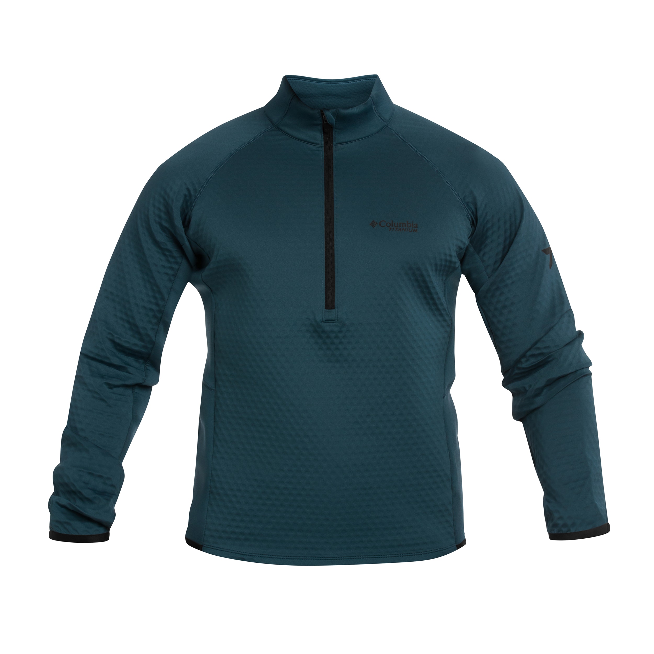 Polar Columbia Crystal Leaf Omni-Heat Helix Technical Half Zip Fleece - Everblue/Black