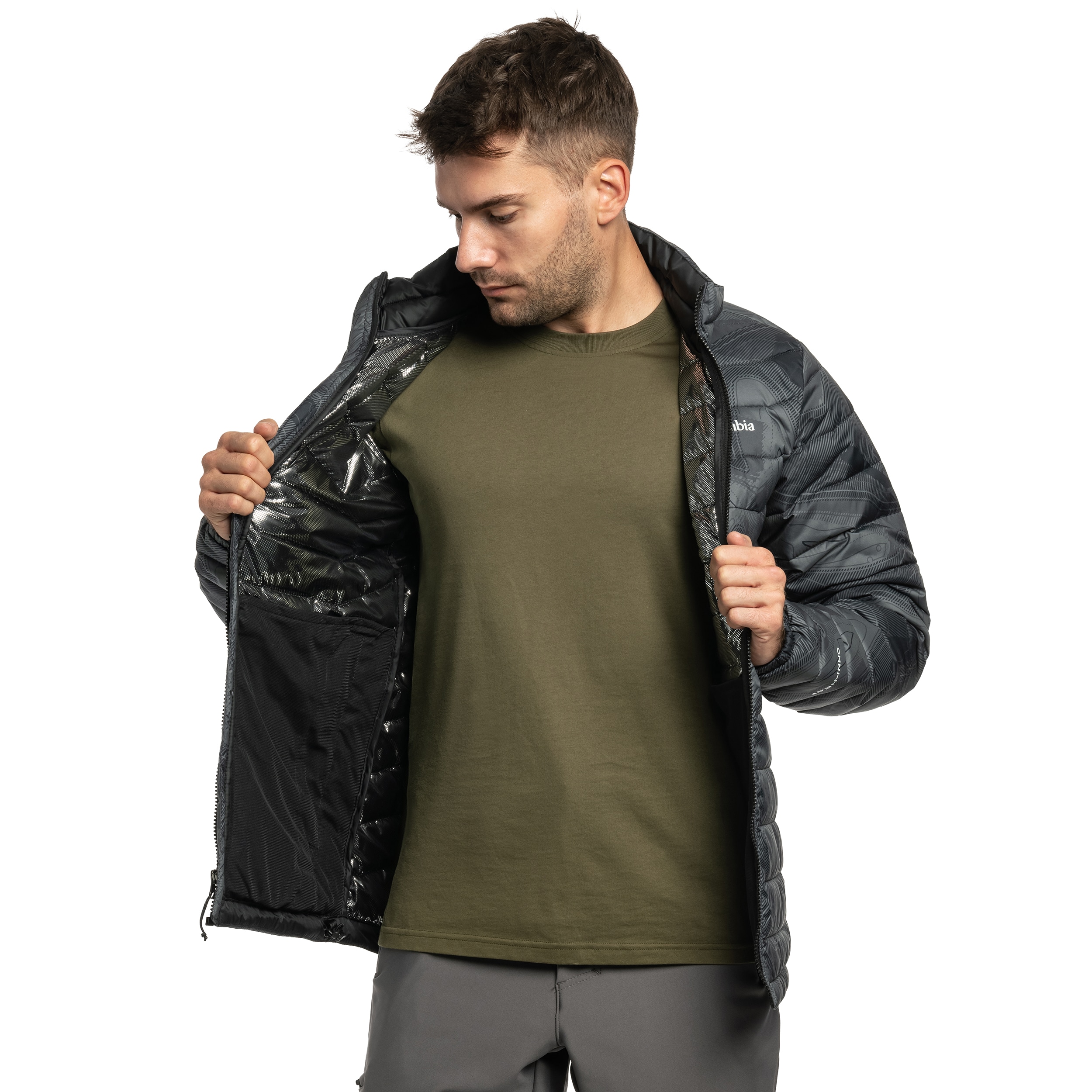 Kurtka Columbia Powder Lite II Printed - Black Topolines Print