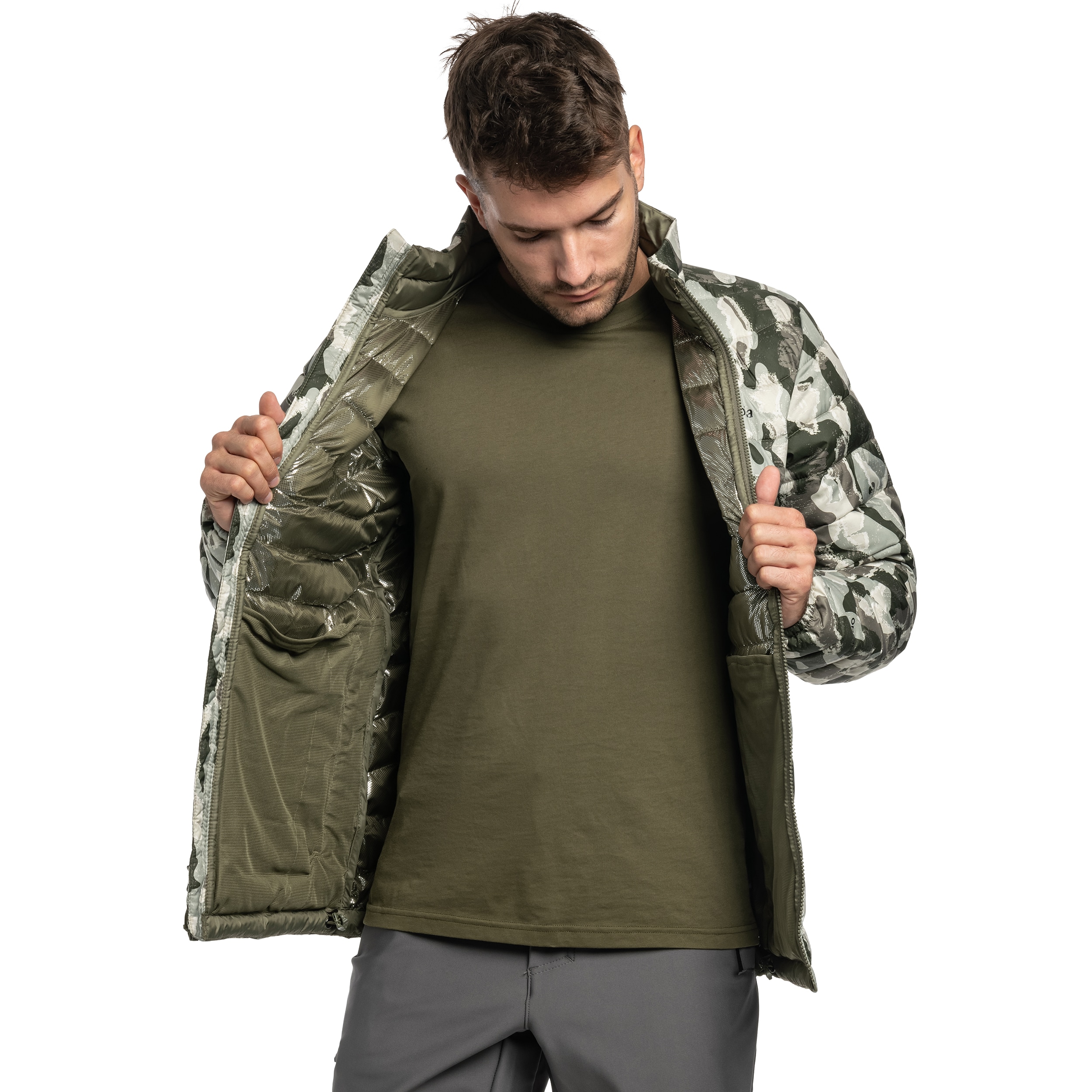 Куртка Columbia Powder Lite II Printed - Stone Green Treebark Print