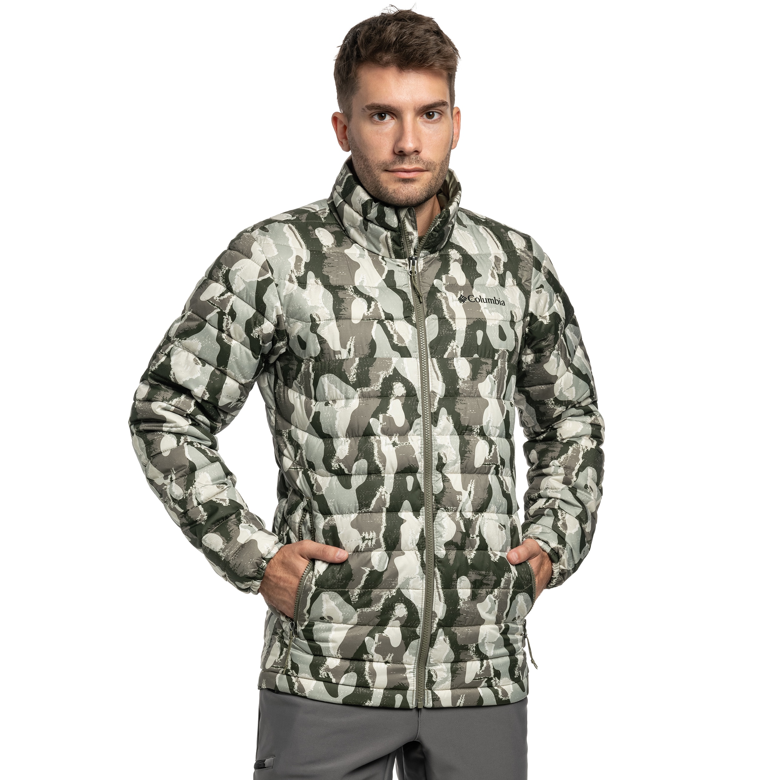 Куртка Columbia Powder Lite II Printed - Stone Green Treebark Print