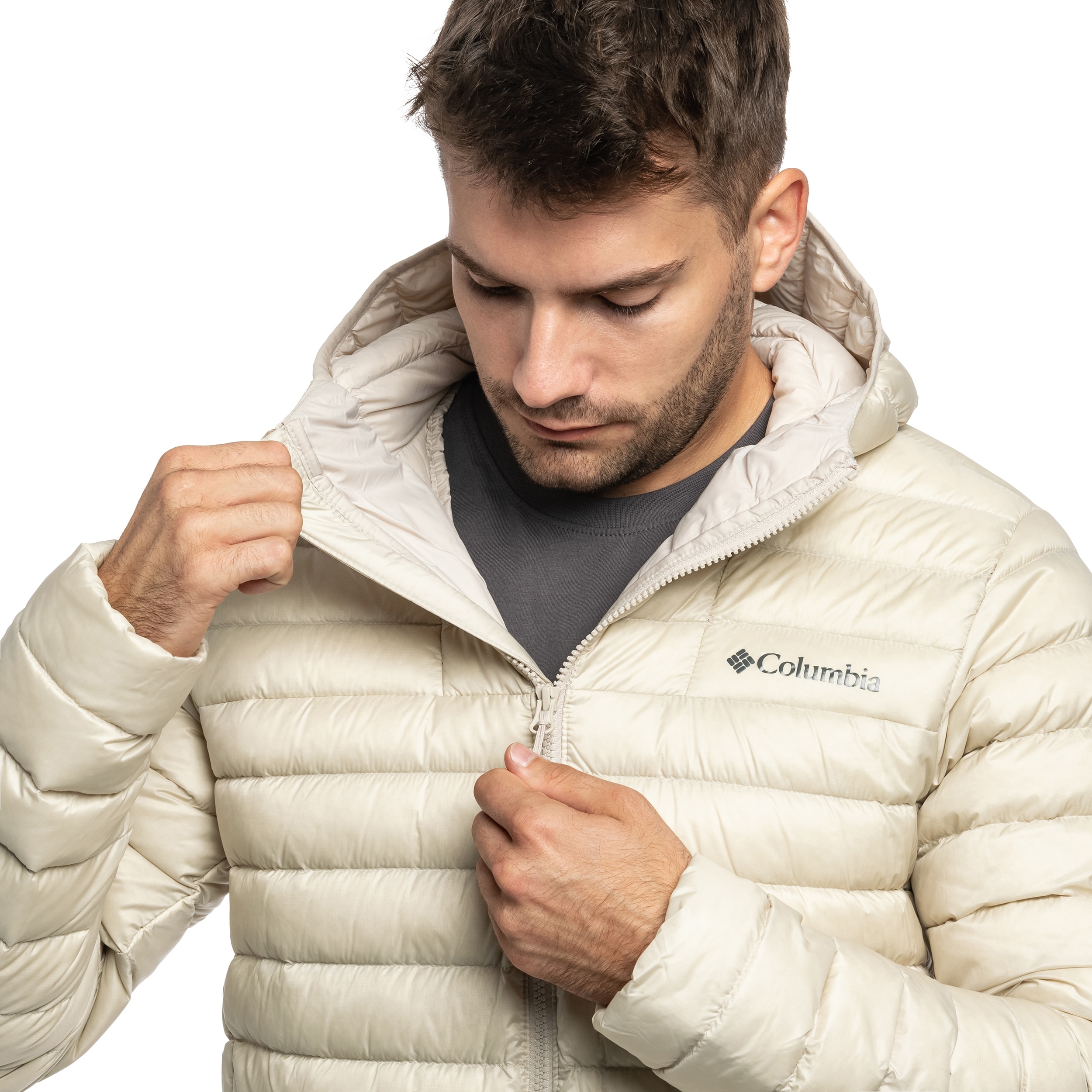 Kurtka Columbia Corelite Down Hooded - Dark Stone