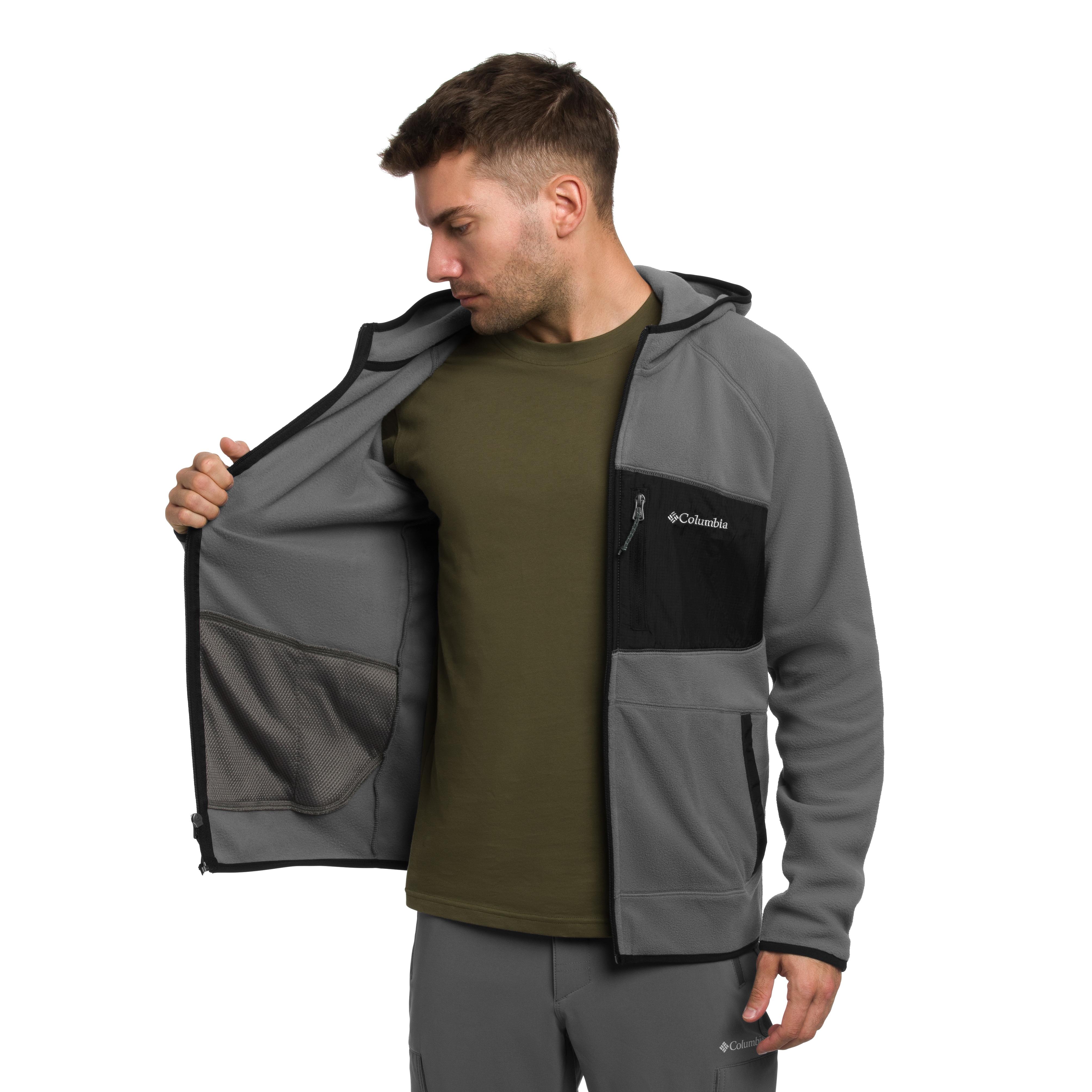 Polar Columbia Fast Trek Overlay Hooded - City Grey/Black