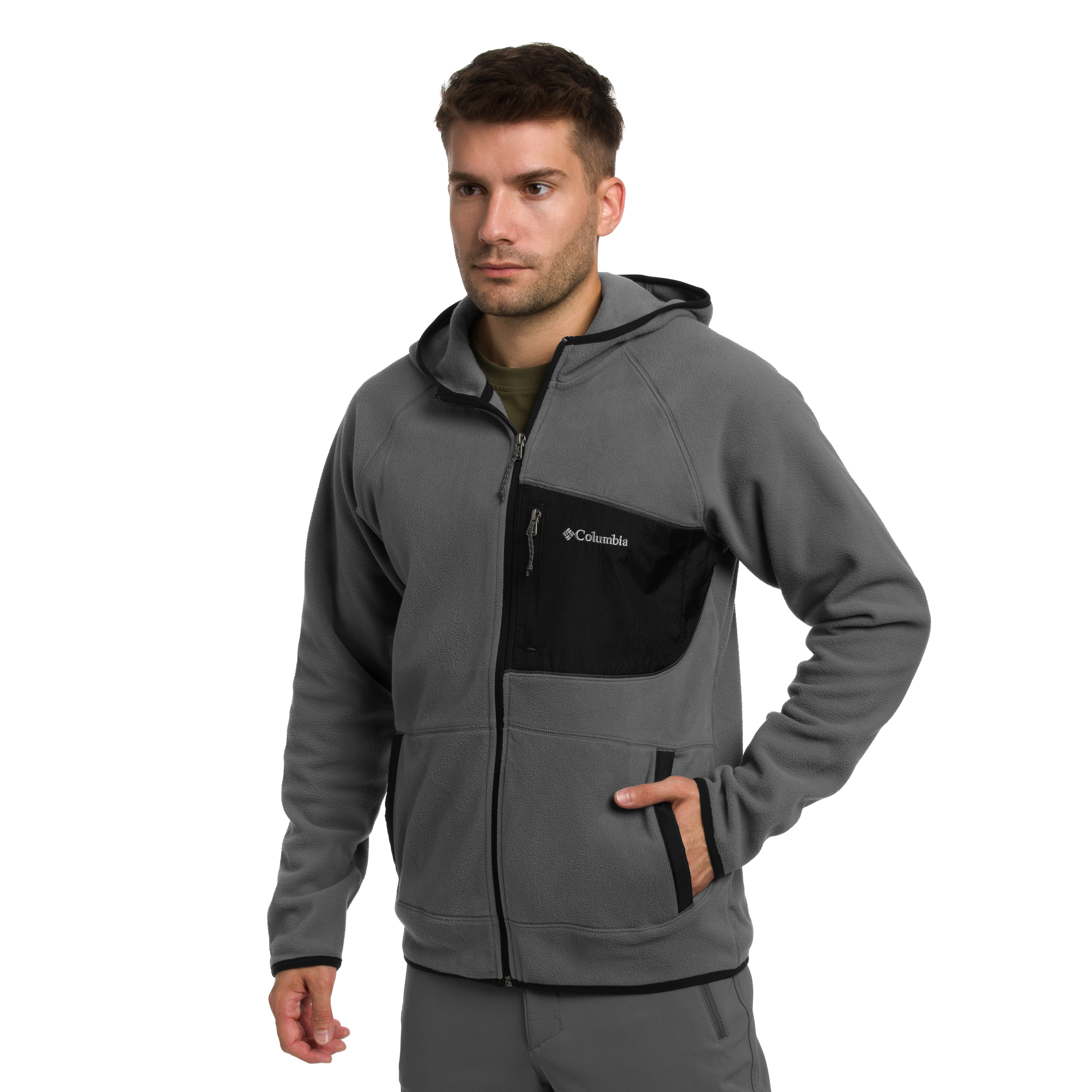 Polar Columbia Fast Trek Overlay Hooded - City Grey/Black