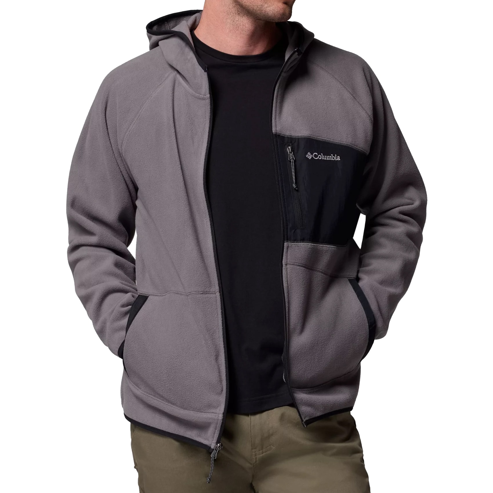 Polar Columbia Fast Trek Overlay Hooded - City Grey/Black