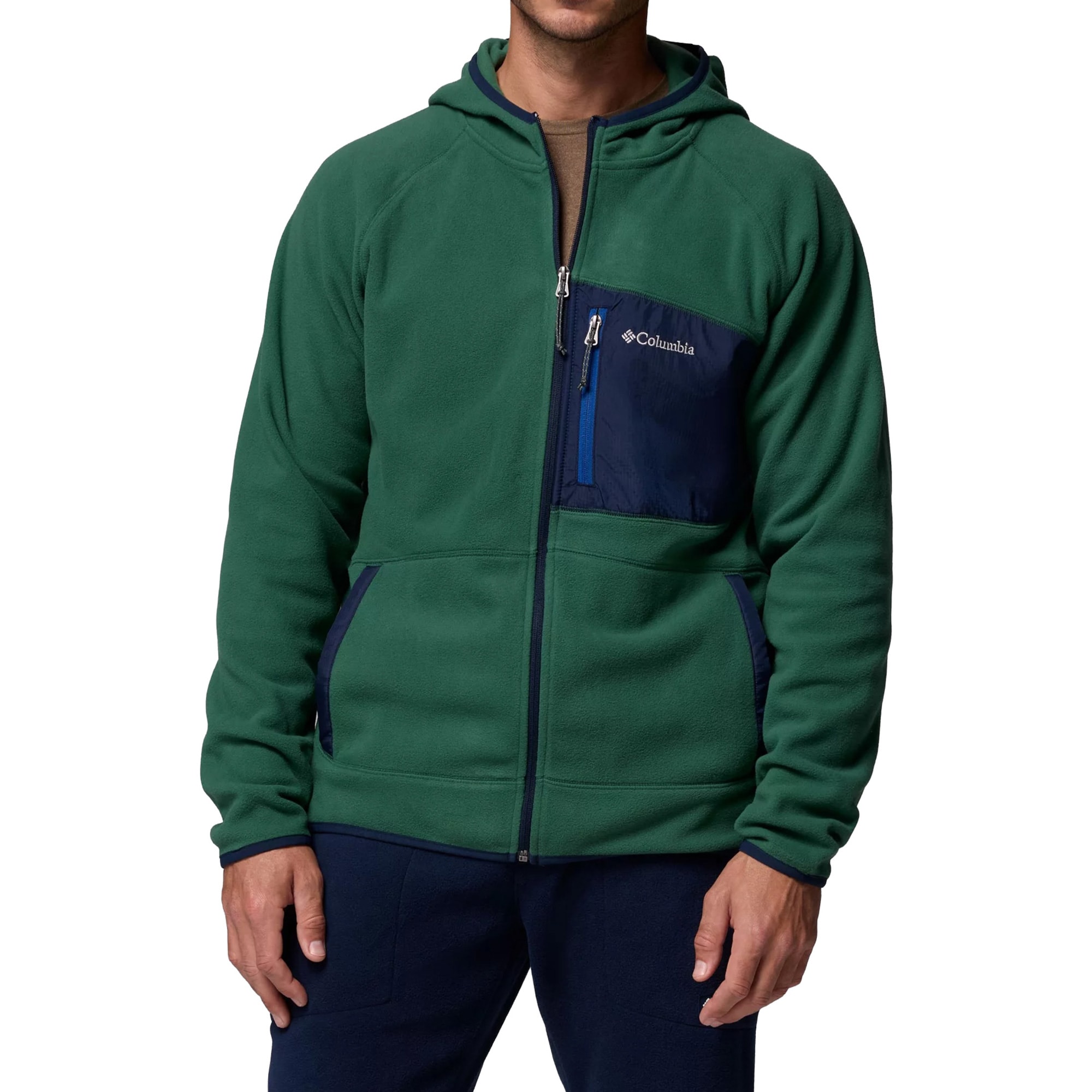Polar Columbia Fast Trek Overlay Hooded - Rain Forest/Coll Navy