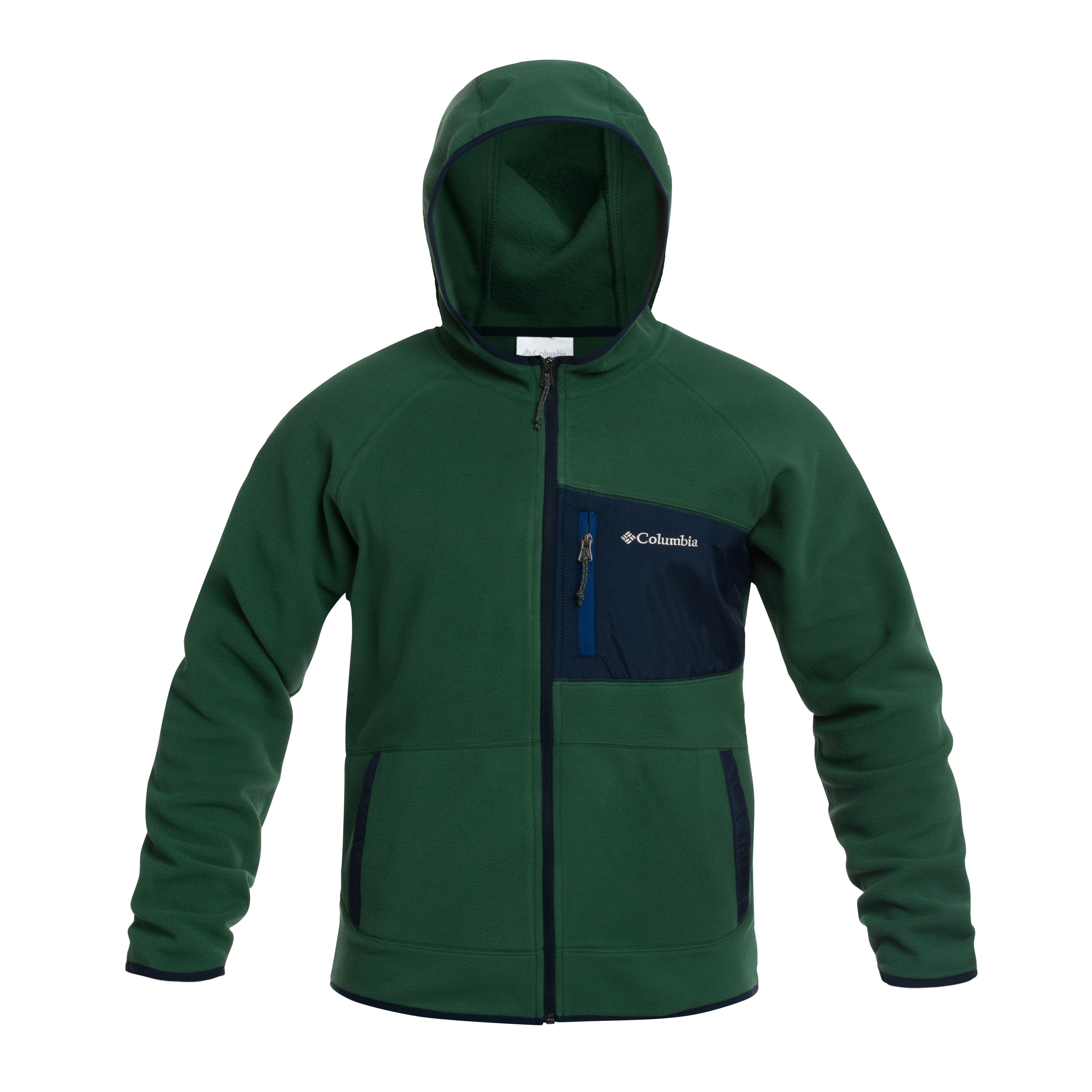 Polar Columbia Fast Trek Overlay Hooded - Rain Forest/Coll Navy